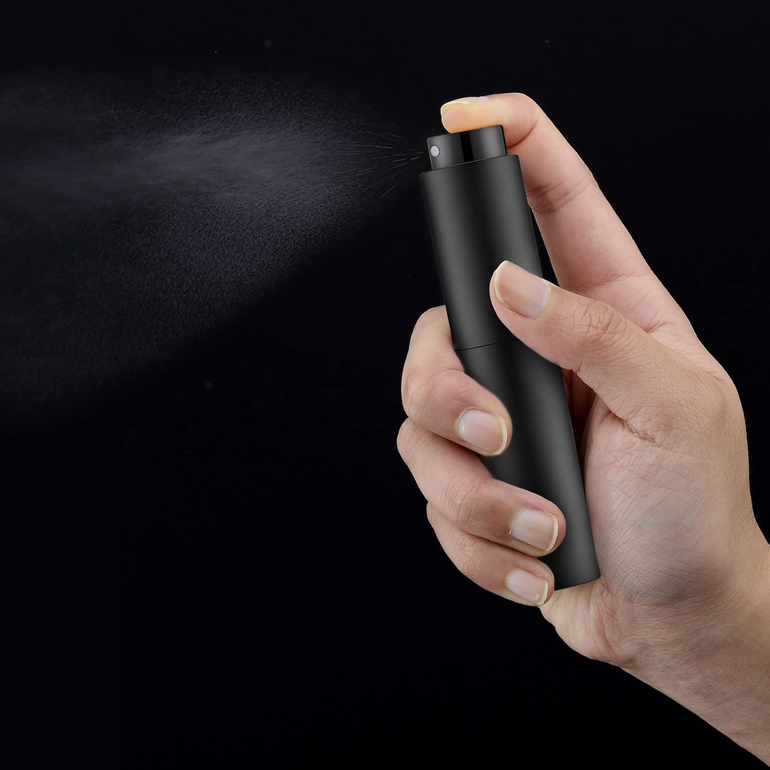 PiyuBind 10ml Portable Mini Perfume Atomizer Spray Bottle - 1 Pack Travel Refillable Perfume Sprayer for Women & Men, Twist Lock Design Matte Black - Perfect for Gym, Travel & On-the-Go Fragrance Touch Ups
