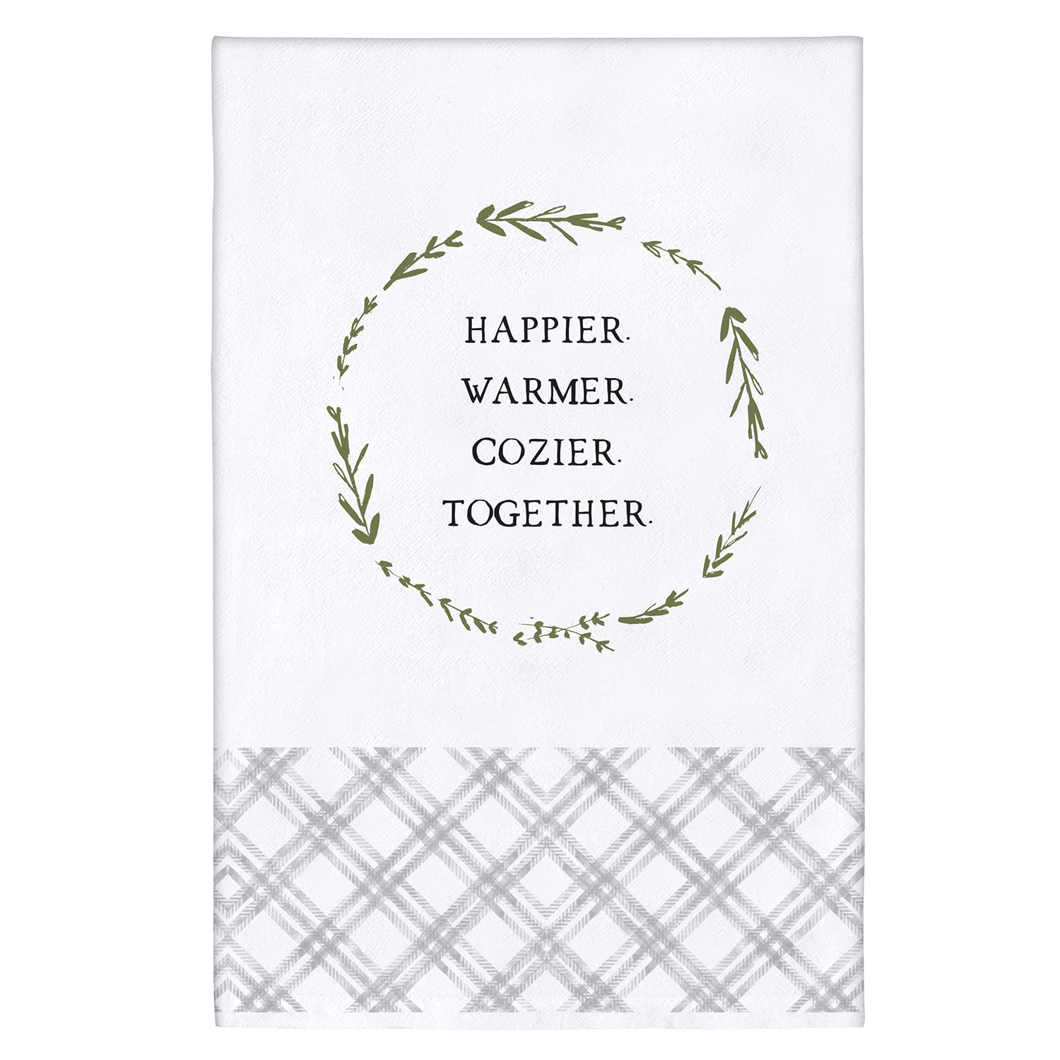 Creative Brands Heartfelt Collection - 100% Cotton Tea Towel, 30x30 Inches, Soft & Absorbent for Kitchen, Dining & Gifting - Happier Home Decor