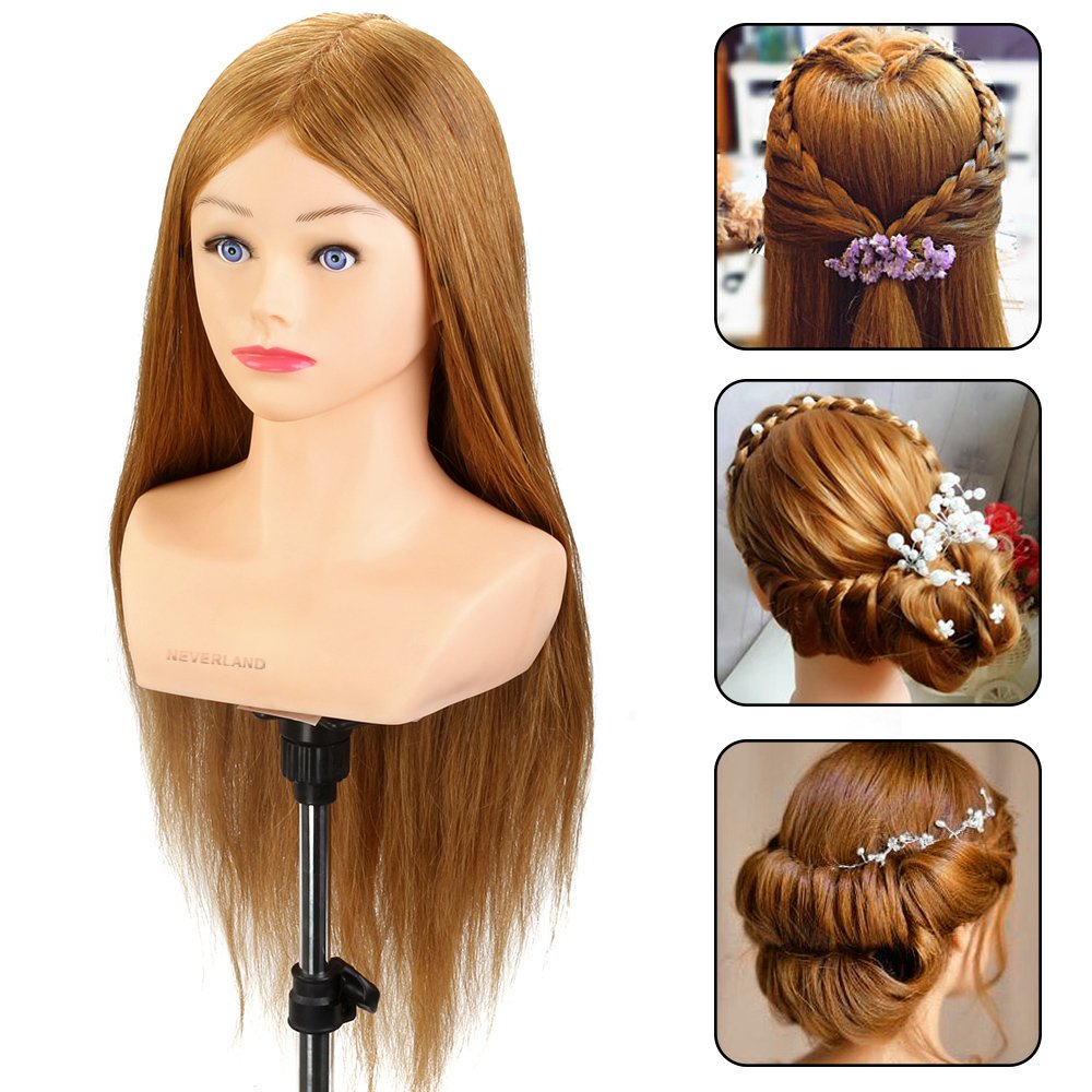 Pema Professional Hair Extensions & Wigs - 30 Inch Blonde Shoulder-Length Hair Dummy for Styling, Cutting Practice & Training - Perfect for Salon Students, Cosmetologists & Hairdressers