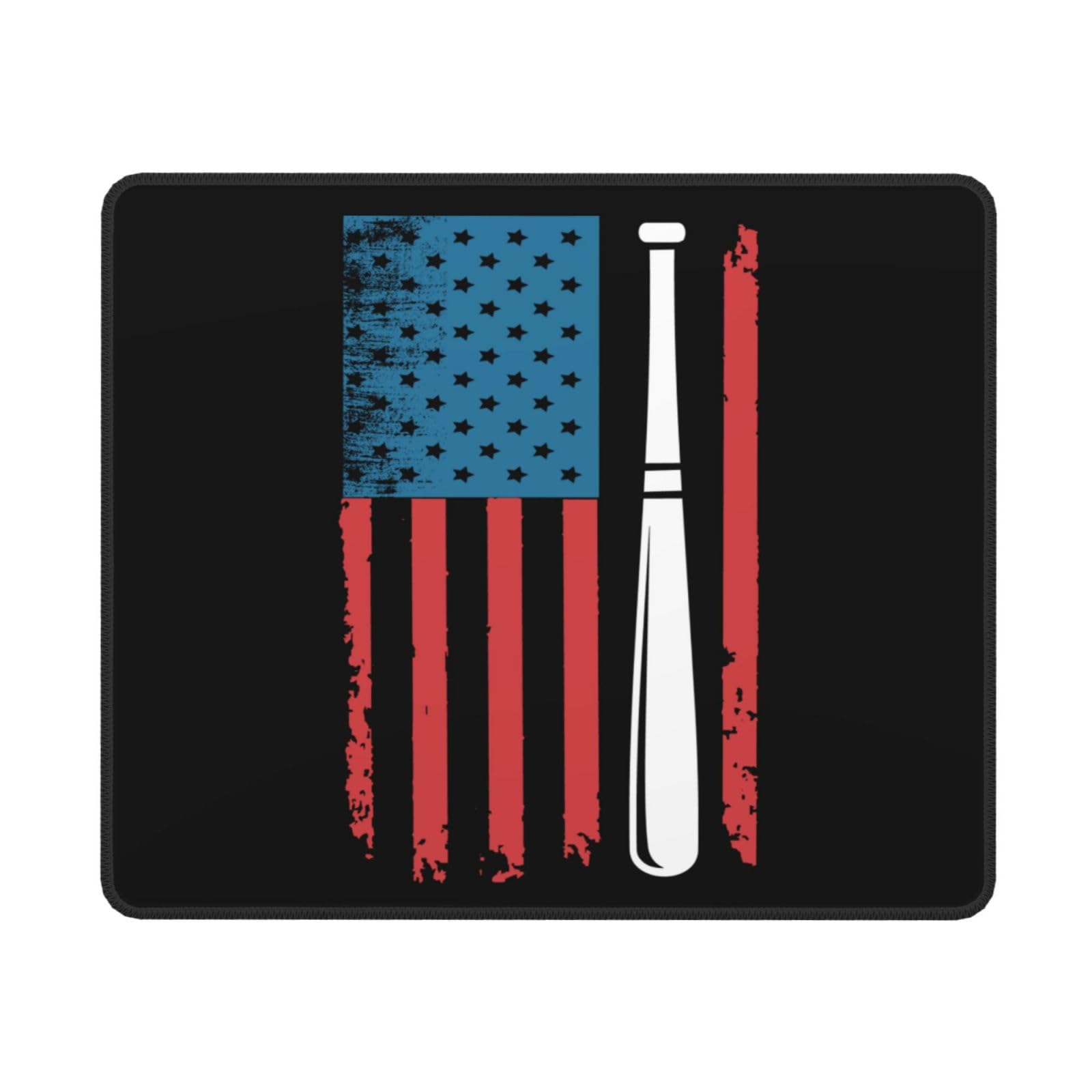 SIYTUAU USA Flag Baseball Mouse Pad - Waterproof, Non-Slip Rubber Gaming Mousepad (10x12 Inch) for Laptop, Office & PC - Perfect for Gamers, Work & Home Use
