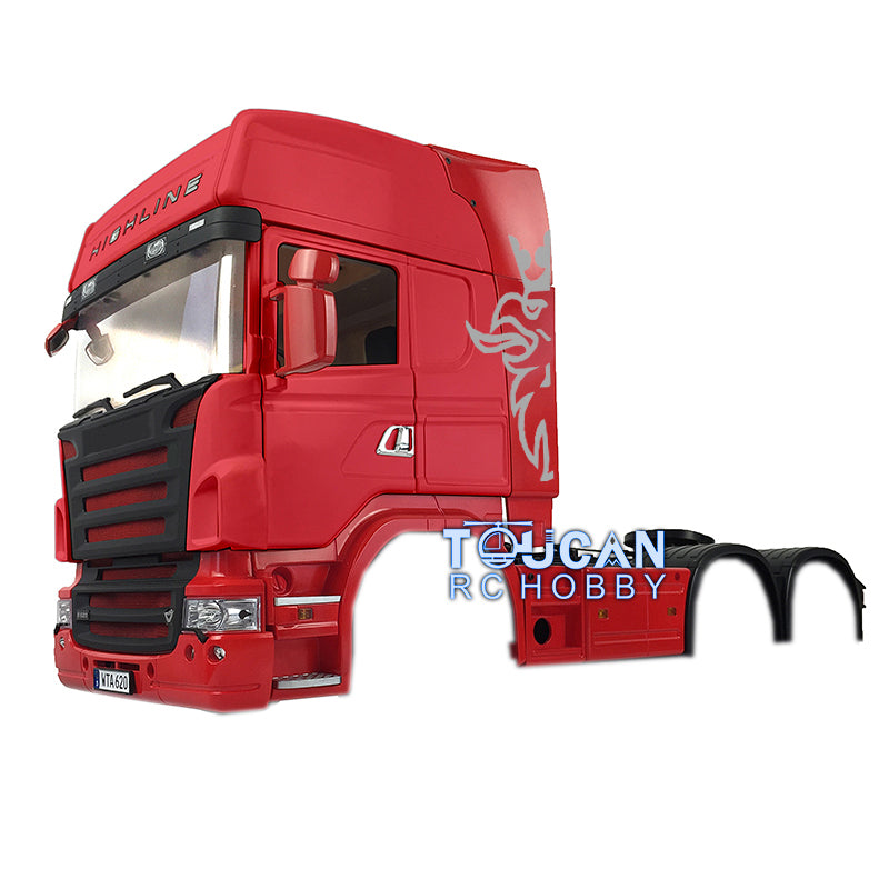 1/14 Scale TAMIYA RC Tractor Truck Highline Cabin Model Kit - DIY Painted Accessory for 3 Axle Radio Controlled Vehicles | Perfect for Hobbyists & Collectors | RC Truck Customization & Display Scenes