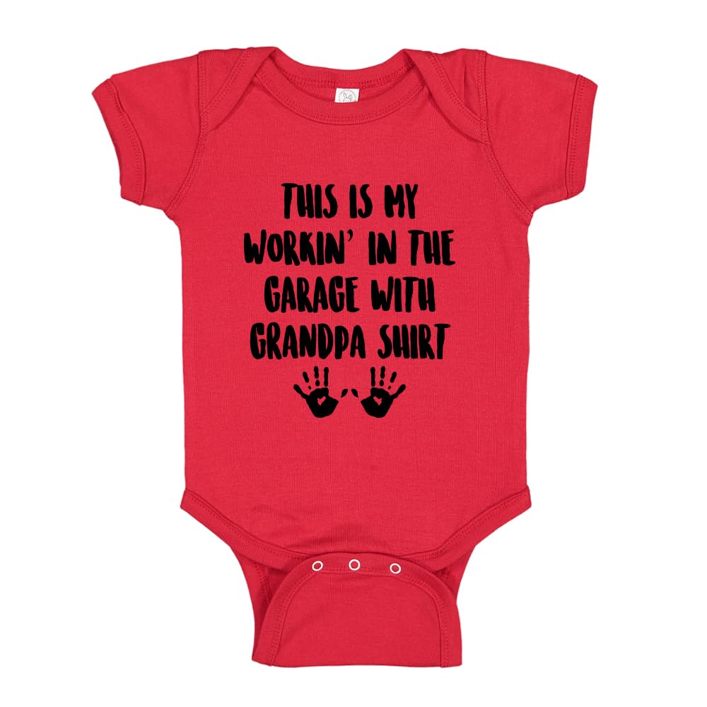 My Working in The Garage with Grandpa Baby Bodysuit - Cute Infant Romper & Toddler T-Shirt for Boys & Girls - Perfect for Family DIY Projects & Playtime