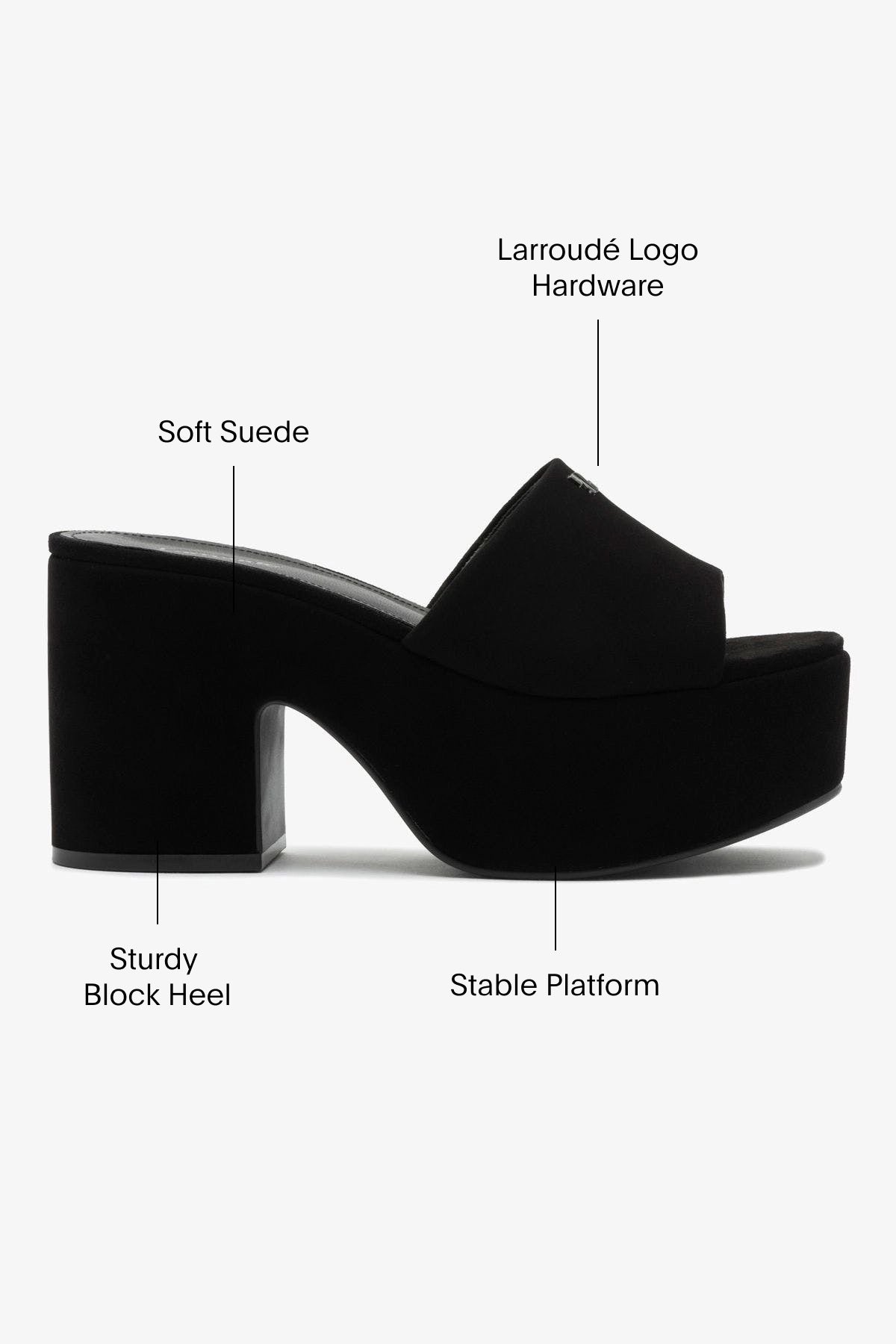 Miso Platform Mule Shoes for Women - Black Suede Slip-On Comfort Sandals | Perfect for Casual Outings, Beach Wear & Summer Fashion