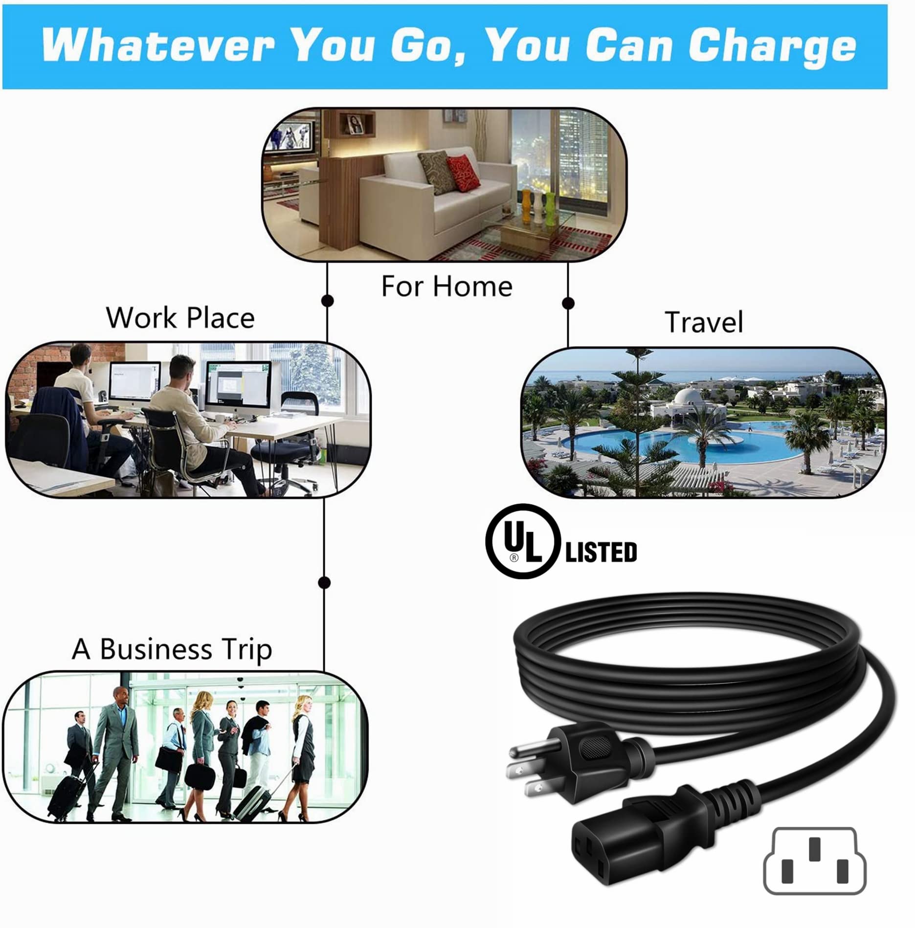 Farberware Millennium FCP-412 Percolator Coffee Maker Replacement AC Power Cord - Compatible with Farberware Coffee Pots - Perfect for Home, Office & Camping Use