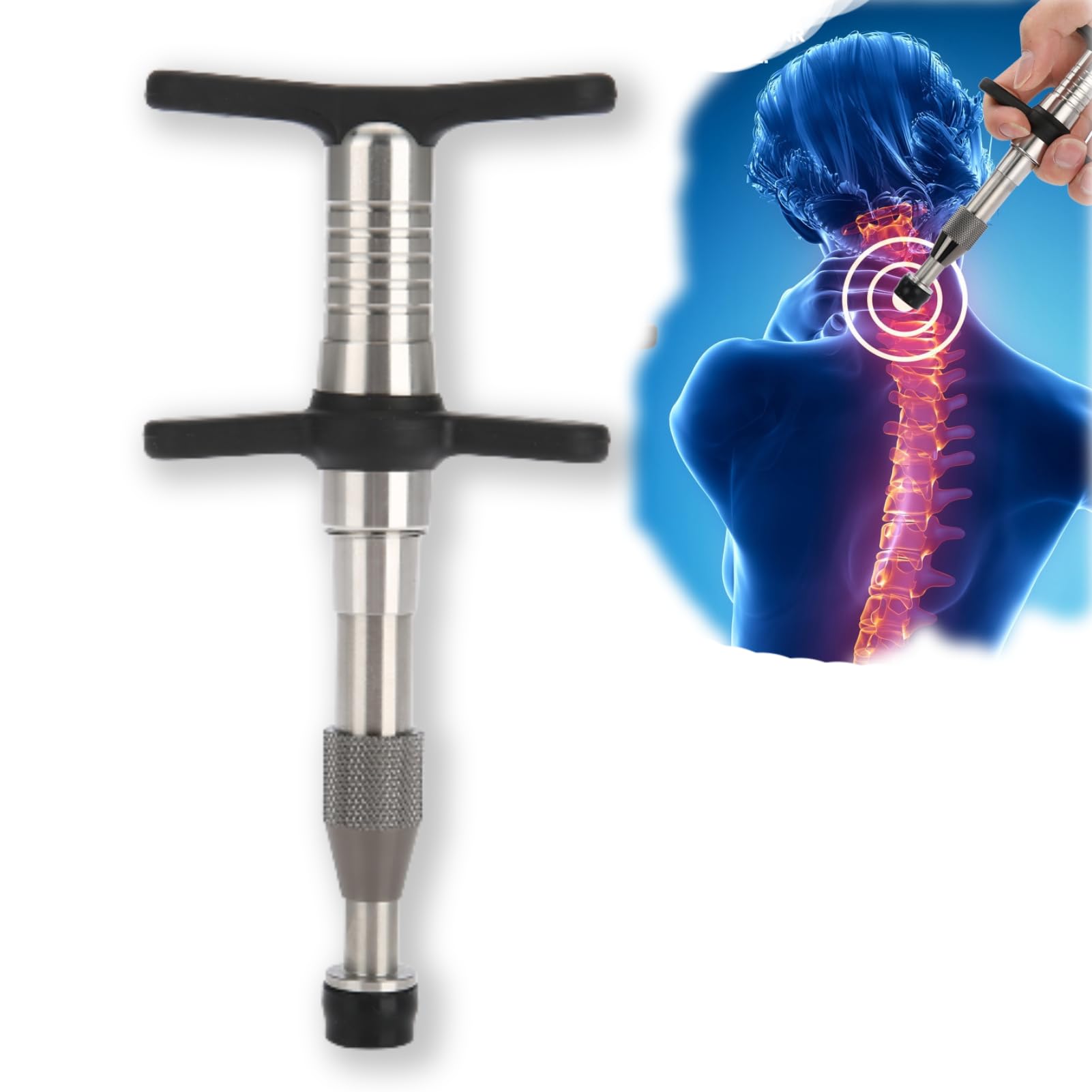 HURRISE Manual Spine Correction Massager - Chiropractic Adjusting Tool for Back Pain Relief & Muscle Relaxation | Perfect for Home Use, Office, and Post-Workout Recovery