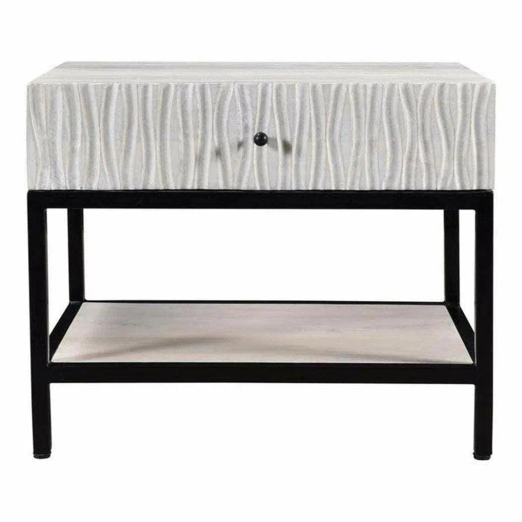 26 Inch White Contemporary Nightstand - Modern Bedside Table for Bedroom, Living Room, or Guest Room - Perfect for Storage and Stylish Home Decor