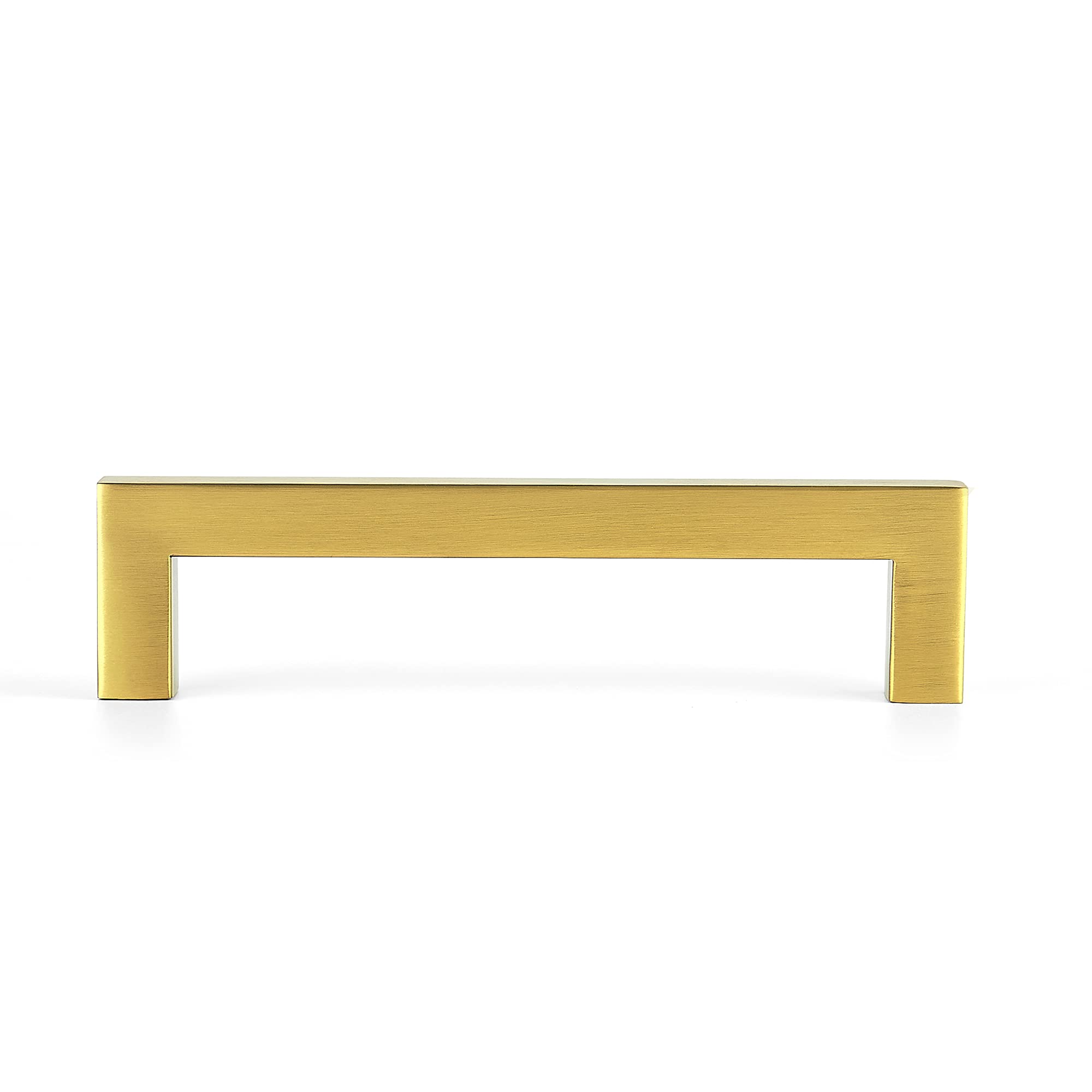 Ravinte 5-Pack 5 Inch Brushed Brass Square Cabinet Handles - Modern Kitchen Cabinet Pulls & Drawer Handles for Cabinets, Cupboards, Dressers (Perfect for Home Renovation & Furniture Upgrade)