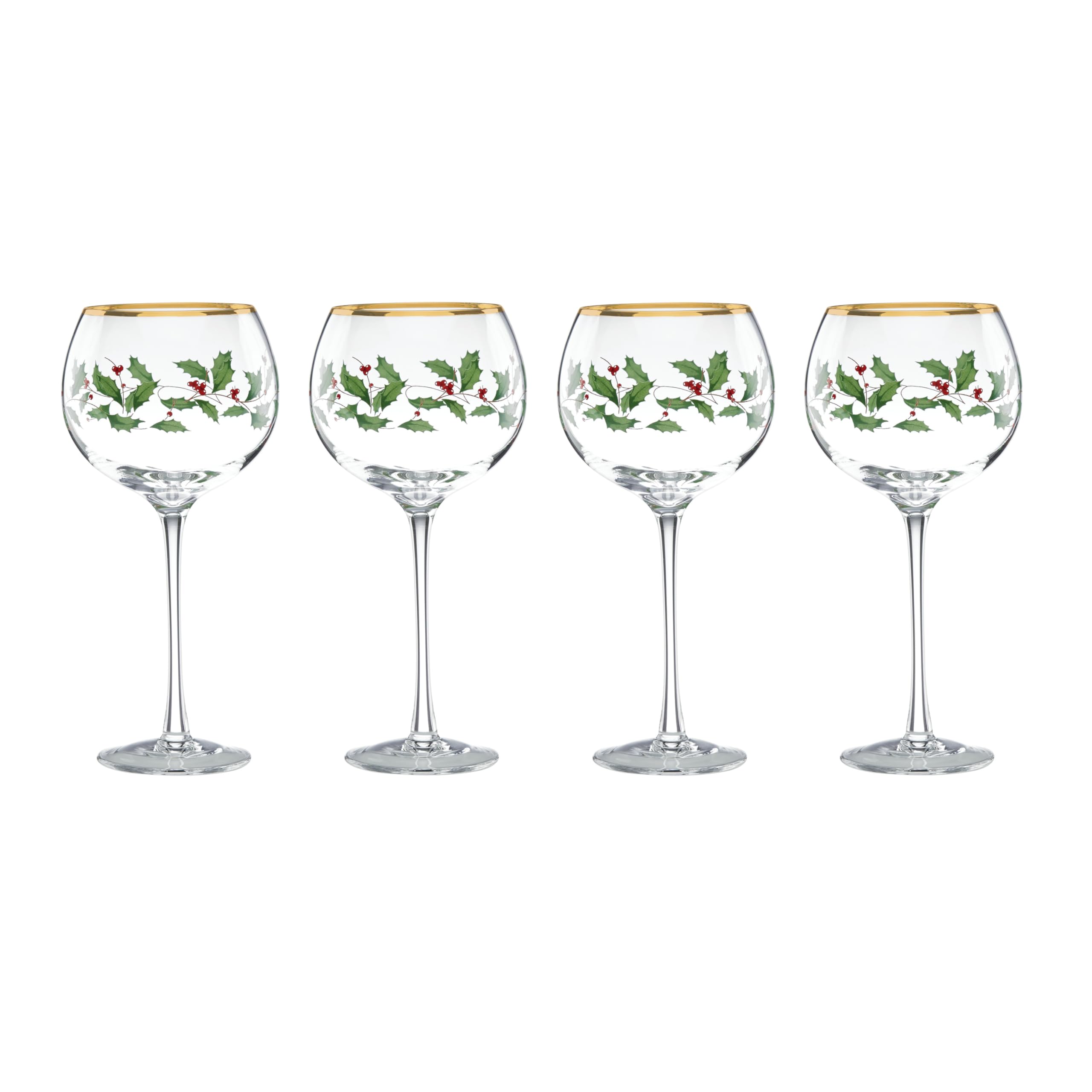 Lenox 856101 Holiday 4-Piece Wine Glass Set - Elegant Christmas Dinnerware for Hosting & Entertaining - Perfect for Holiday Parties, Dinner Gatherings & Festive Celebrations