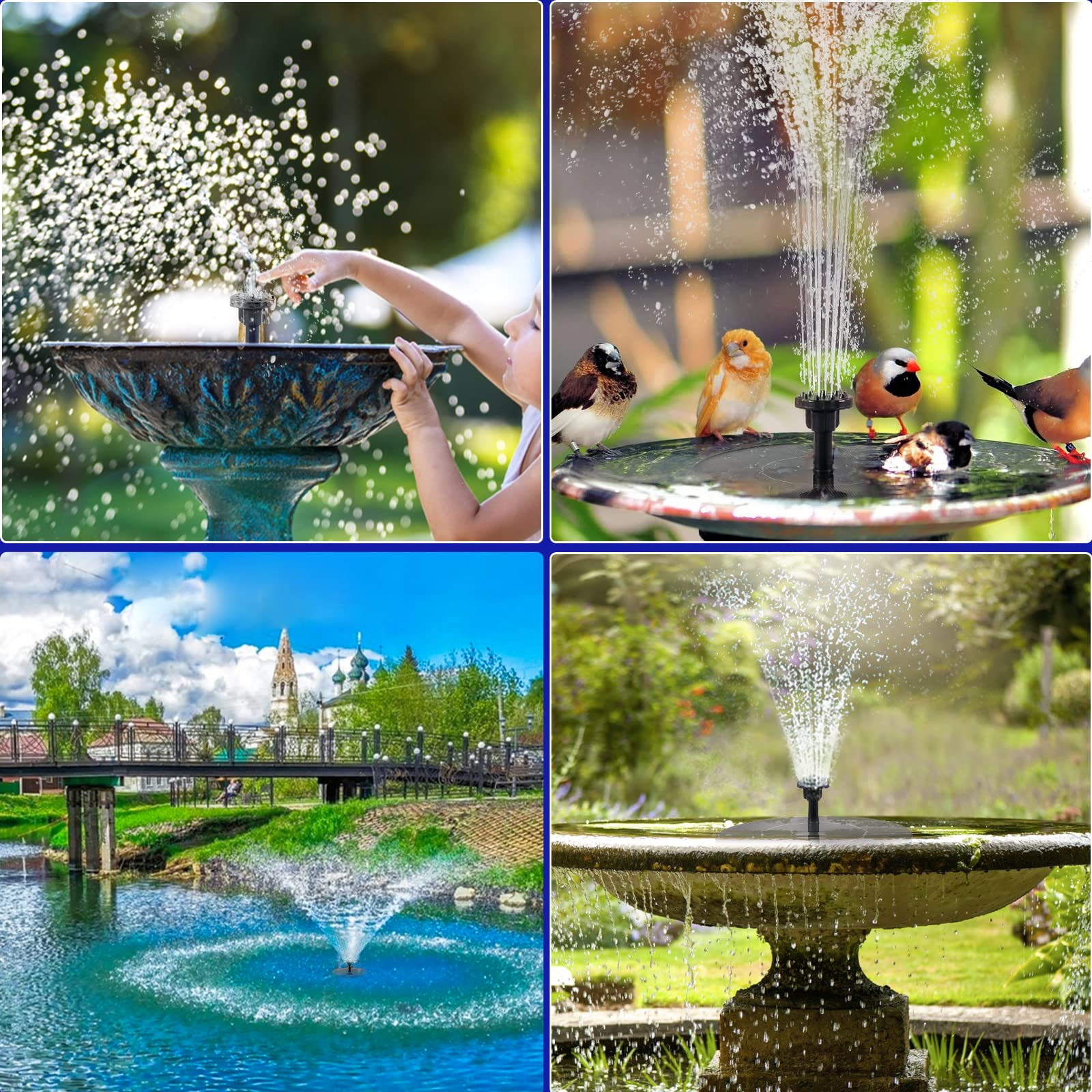 Solar Powered Floating Fountain Pump for Bird Baths, Ponds & Gardens - Outdoor Water Feature for Decoration, Relaxation & Attracting Wildlife (Perfect for Backyards, Patios & Small Water Gardens)