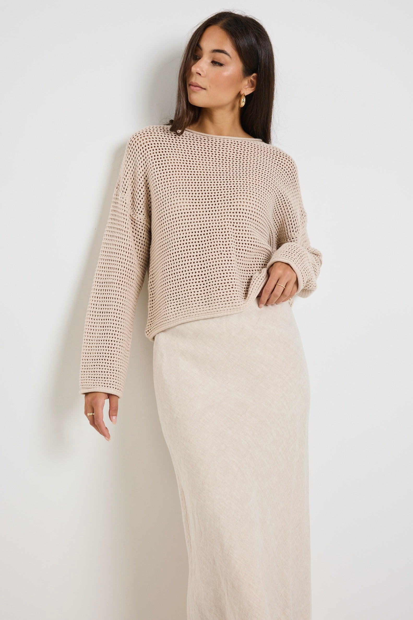 Dawn String Crochet Knit Jumper - Women's Boho Lace Pullover Sweater for Casual Outfits & Beach Cover-Ups