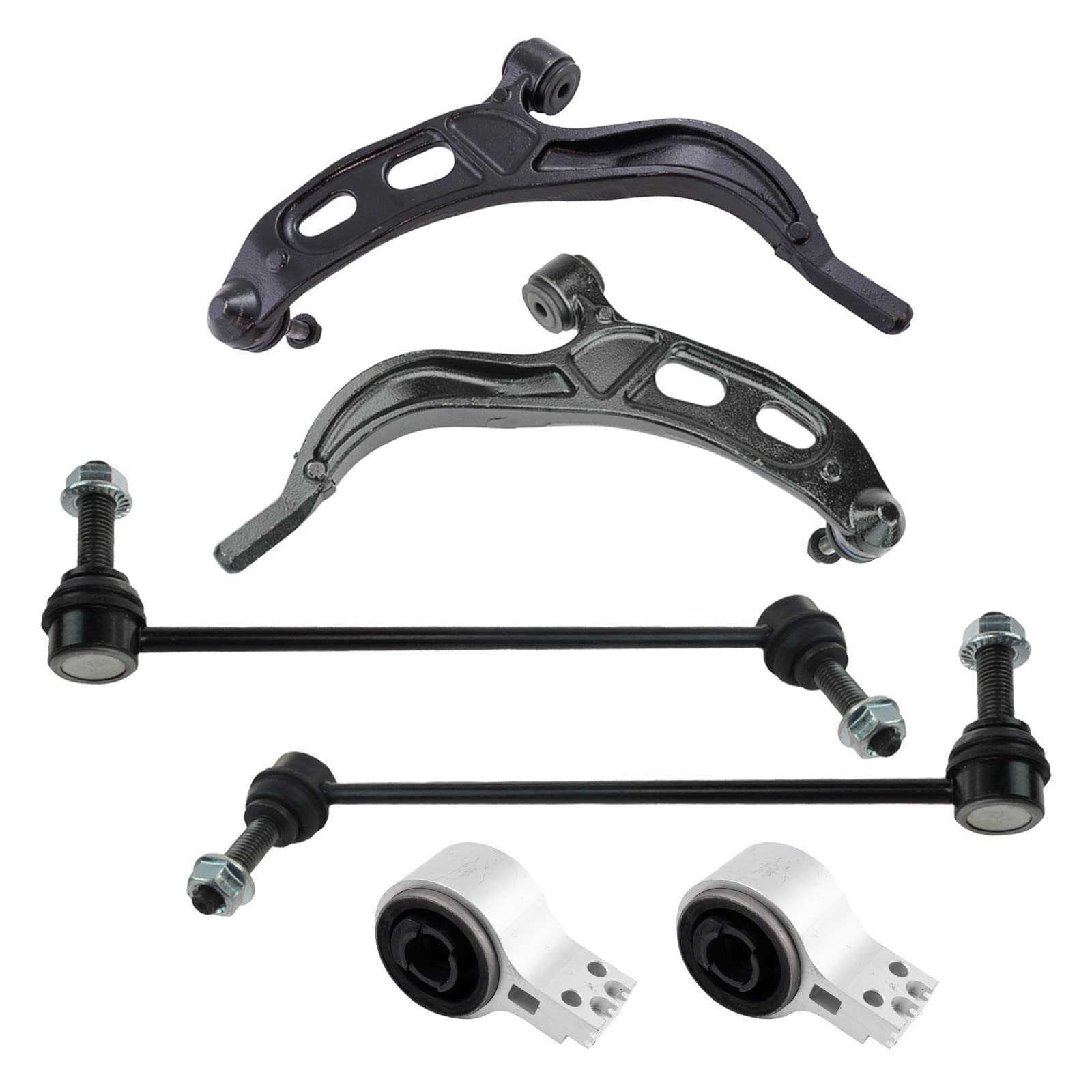 TRQ Front Suspension Kit - Control Arm Bushing, Ball Joint & Sway Bar Stabilizer Link - Compatible with 2010-2012 Ford Flex & Lincoln MKT - Improve Ride Comfort & Handling for City Driving & Highway Cruising