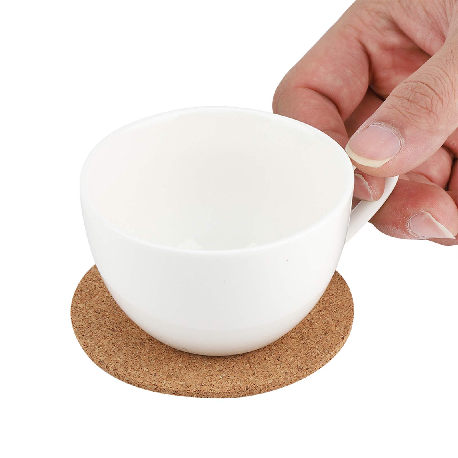 Premium Cork Coasters Set of 50 - Natural Wood Drink Coasters for Coffee, Tea, Wine & Beer - Absorbent Cup Mats for Glass, Mug & Bar Tabletop Protection - Ideal for Home, Office & Restaurant Decor