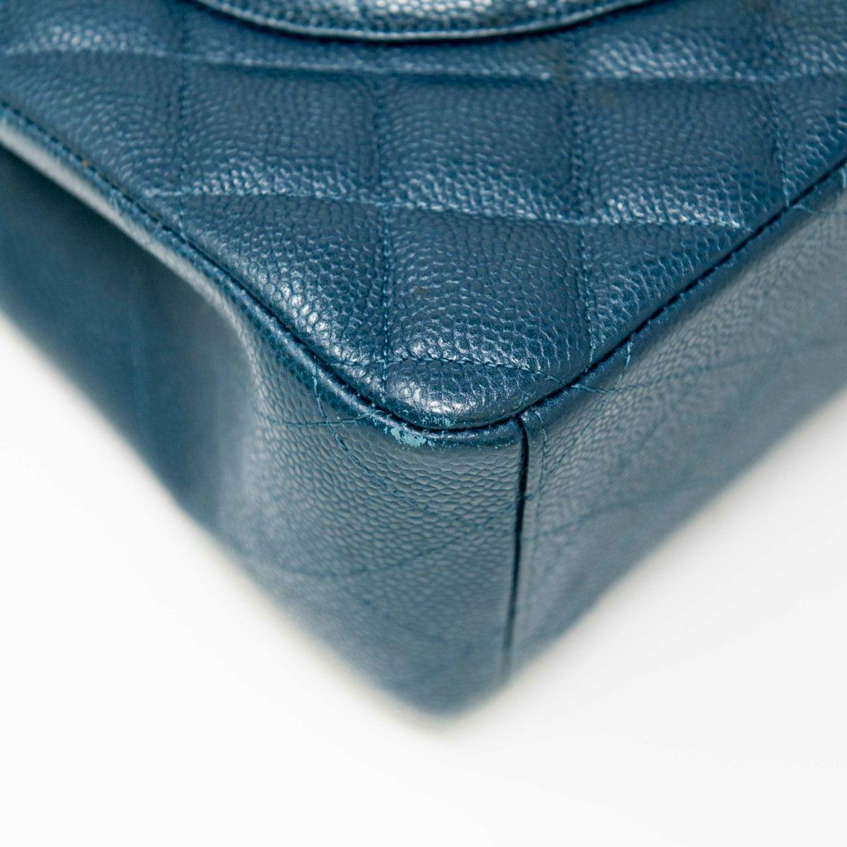 Chanel Blue Maxi Classic Flap Bag - Luxury Quilted Leather Shoulder Bag for Women | Perfect for Evening Parties, Weddings & Special Occasions