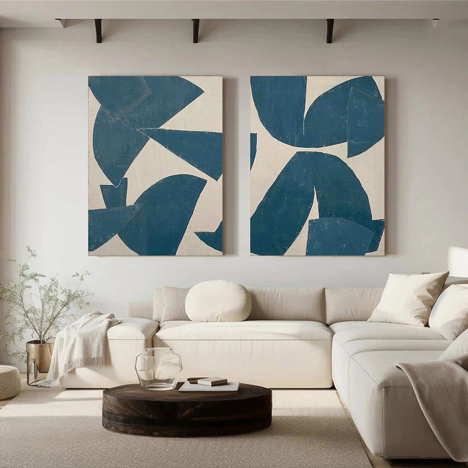 Abstract Painting Set of 2 - Modern Wall Art Decor for Living Room & Bedroom | #AB 455