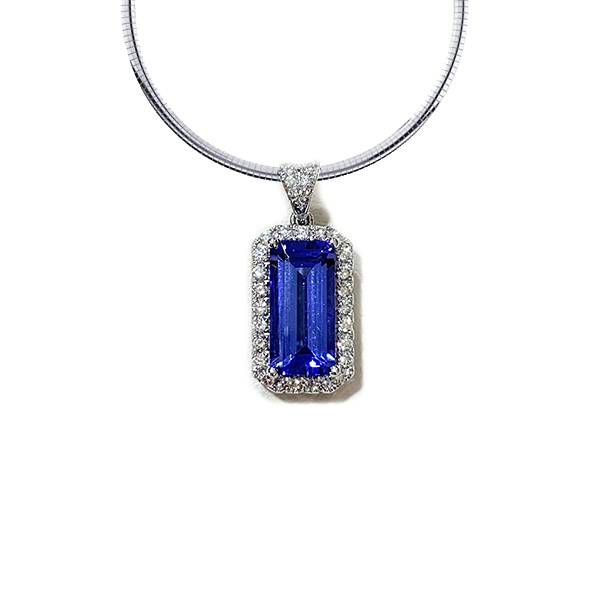 18K White Gold Tanzanite Pendant Necklace for Women - Elegant Tanzanite Jewelry Gift for Birthday, Anniversary & Valentine's Day - Perfect for Parties, Weddings & Special Occasions