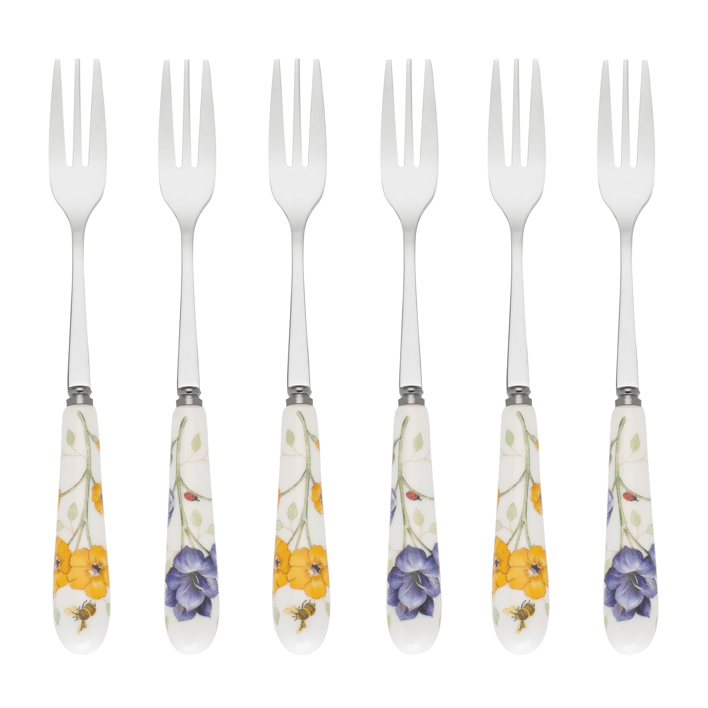 Butterfly Meadow Cocktail Fork Set of 6 - Elegant Stainless Steel Dessert Forks for Parties, Weddings, and Tea Time