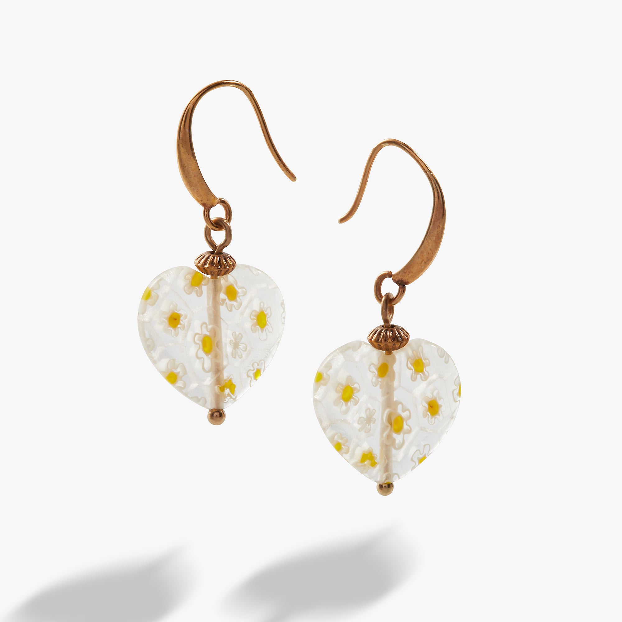 Daisy Heart Drop Earrings for Women - Romantic Floral Dangle Earrings Jewelry Gift for Valentine's Day, Anniversary & Date Night - Perfect for Parties, Weddings & Special Occasions