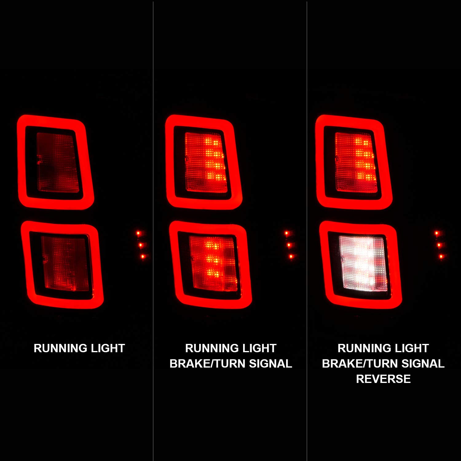 Full LED Parking Light Bar Brake Reverse Tail Lights for 2009-2018 Dodge Ram 1500 2500 3500 - OE LED Compatible - Perfect for Night Driving & Off-Road Adventures