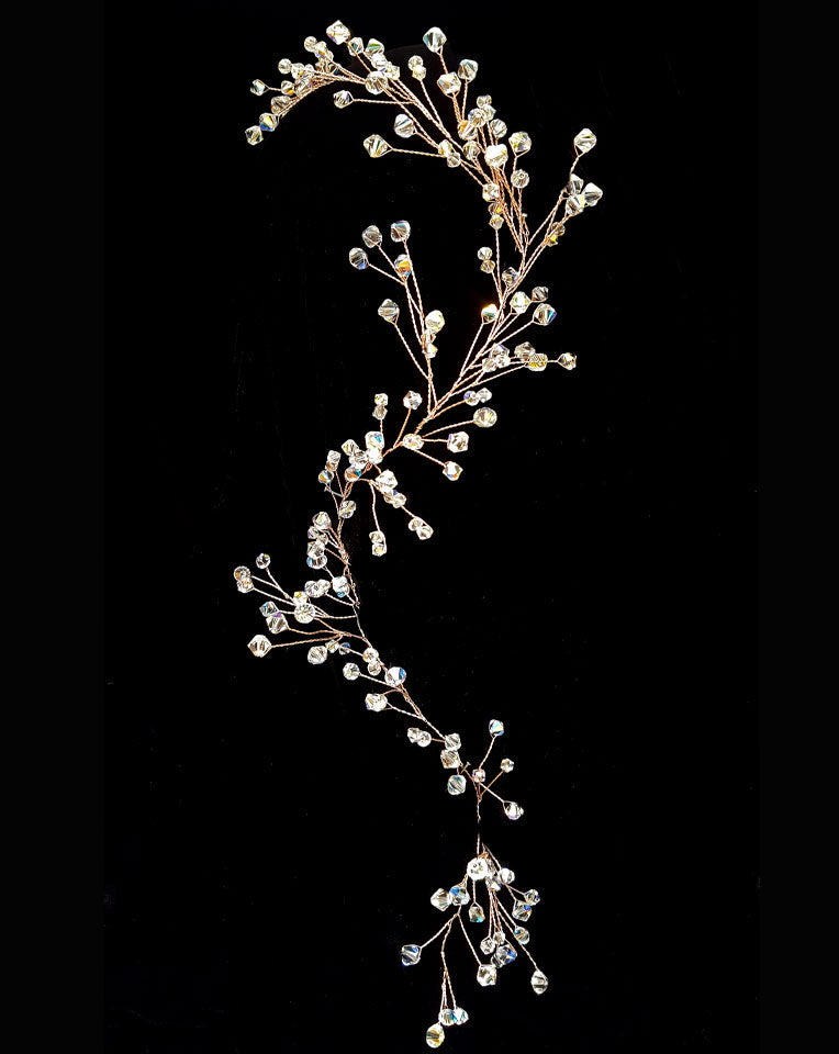 Elegant Rose Gold Crystal Hairvine Bridal Headpiece - Wild Ivy by Kezani | Perfect for Weddings, Prom & Special Occasions
