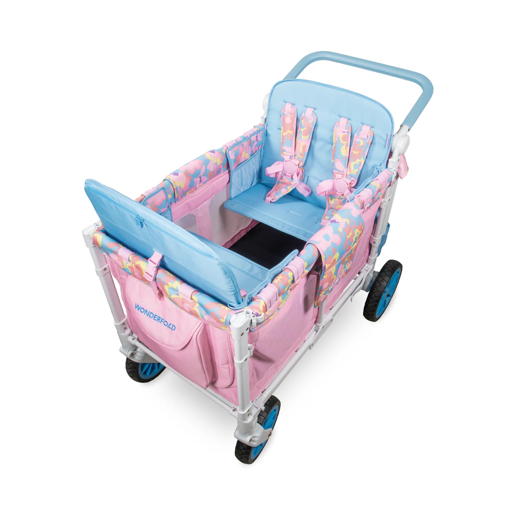 WonderFold W4 Petal Pop Stroller Wagon - Limited Edition Baby Stroller & Wagon Hybrid for Outdoor Adventures, Park Visits, and Beach Trips