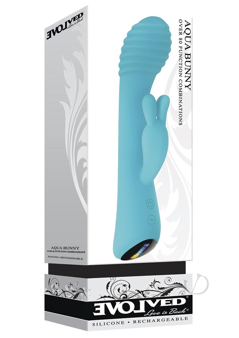 Aqua Bunny Rechargeable Silicone Rabbit Vibrator - 80 Vibration Modes, Waterproof & Quiet - Perfect for Couples Play & Solo Pleasure