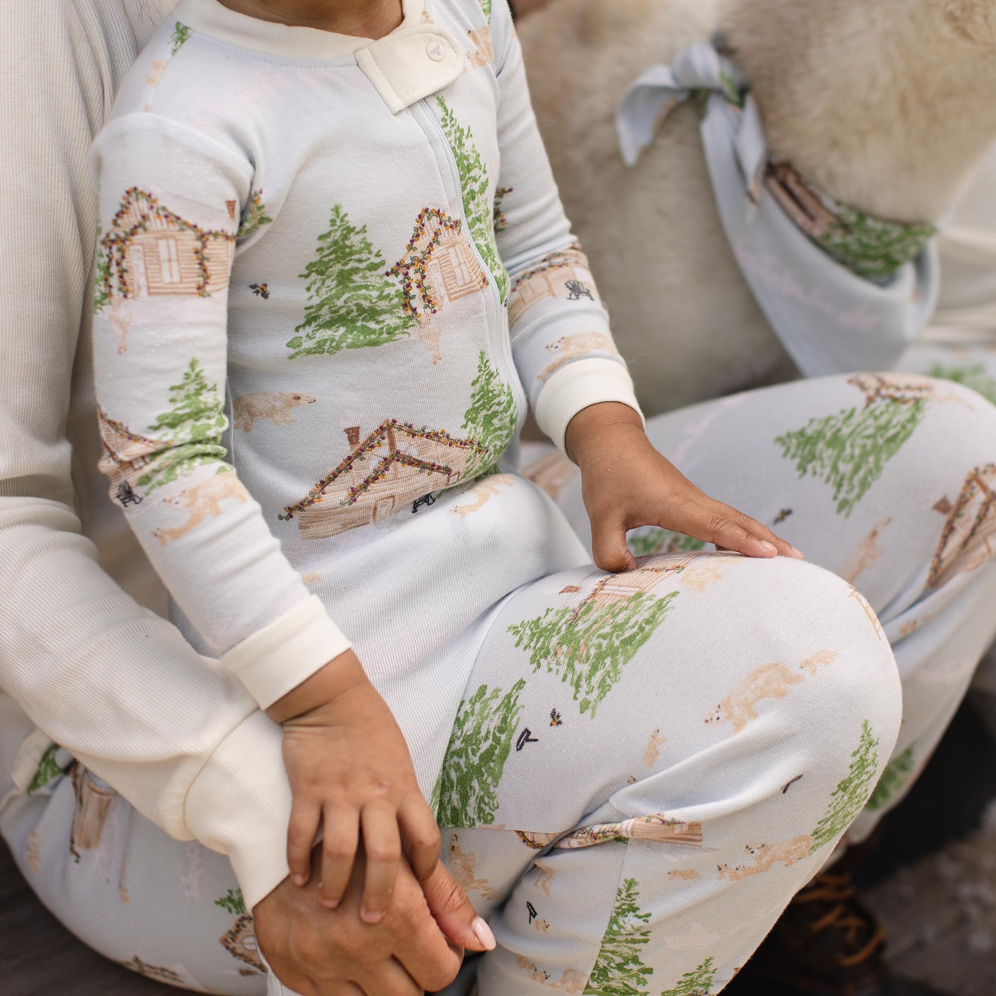 Burt's Bees Baby Unisex Matching Holiday Family Pajama Set - Soft Organic Cotton Christmas PJs for Babies & Parents - Perfect for Family Photos, Christmas Morning & Cozy Winter Nights
