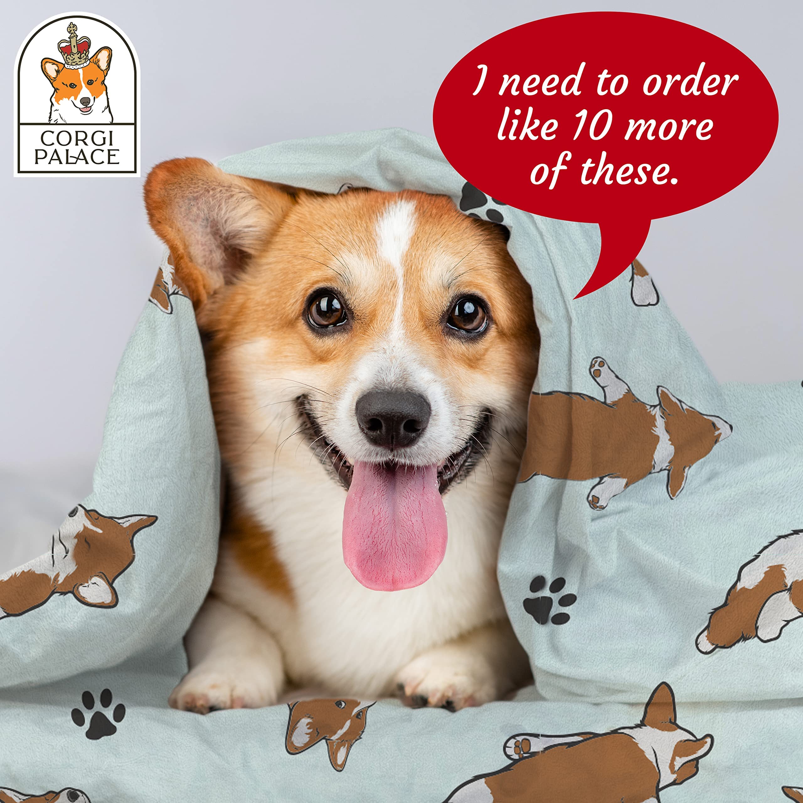 Corgi Sherpa Blanket - Ultra Soft Fluffy Throw Blanket with Adorable Corgi Design | Perfect Gift for Dog Lovers | Cozy Home Decor for Bed, Sofa & Winter Nights