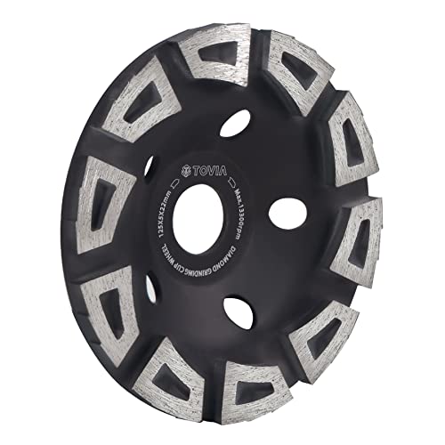 5 Inch Diamond Grinding Wheel - 10-Segment Concrete Cup Grinder Disc for Angle Grinder | Fits Bricks, Tiles, Marble, Granite & Masonry Stone | 7/8