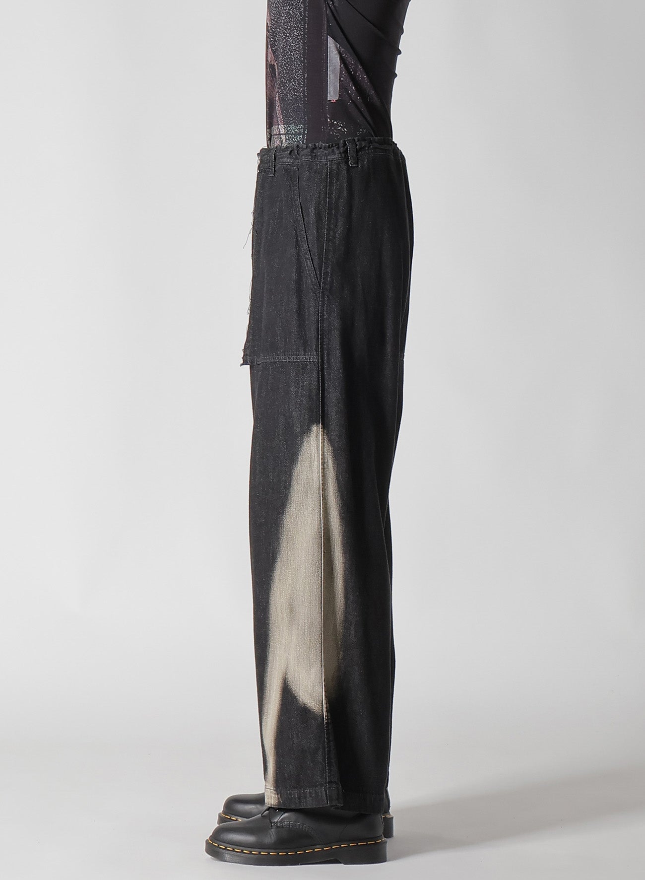 Spotted Denim Long Straight Pants for Women - High Waist Stretch Jeans for Casual Wear & Street Style