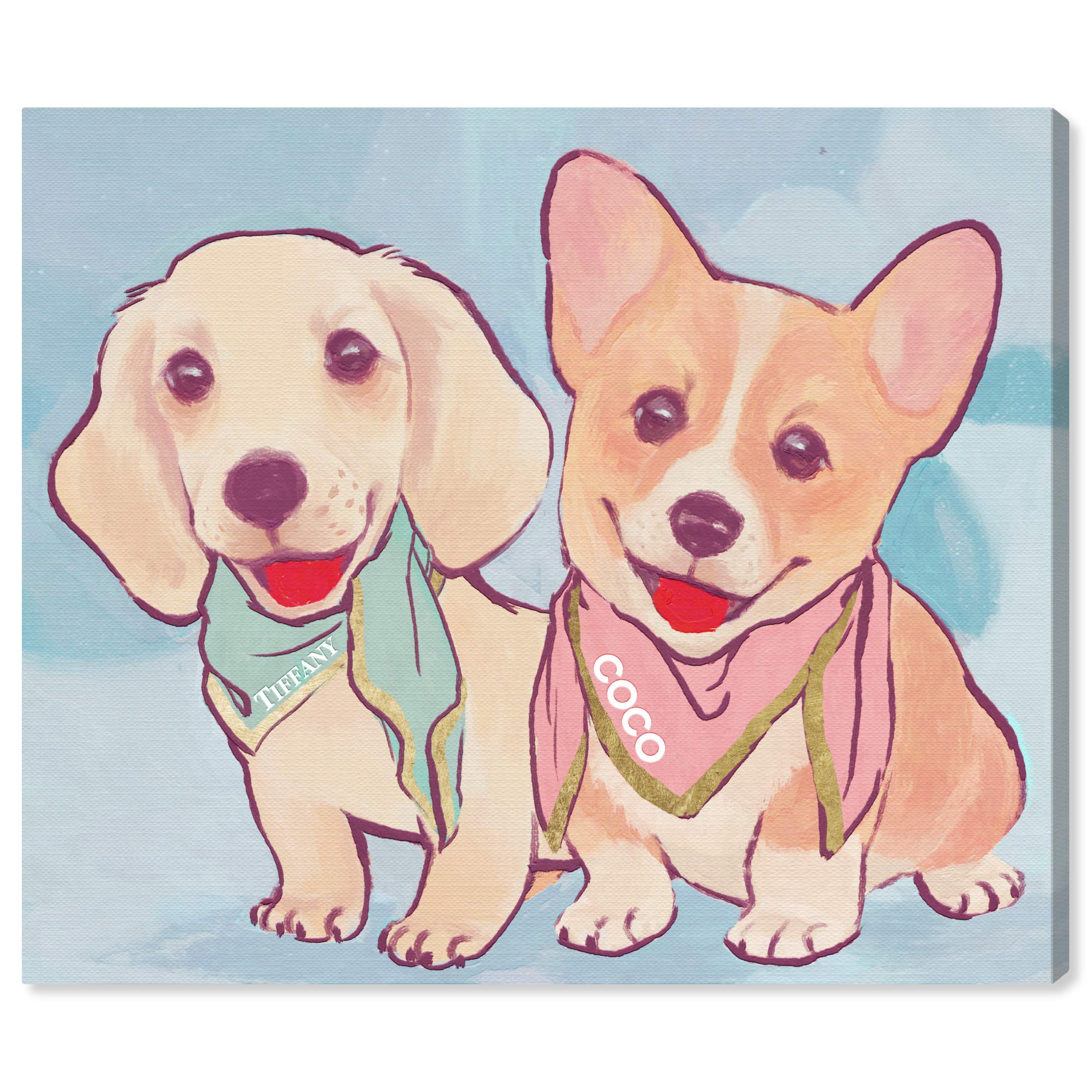 Oliver Gal Artist Co. Short and Cute Puppies Wall Art Canvas Print - 24