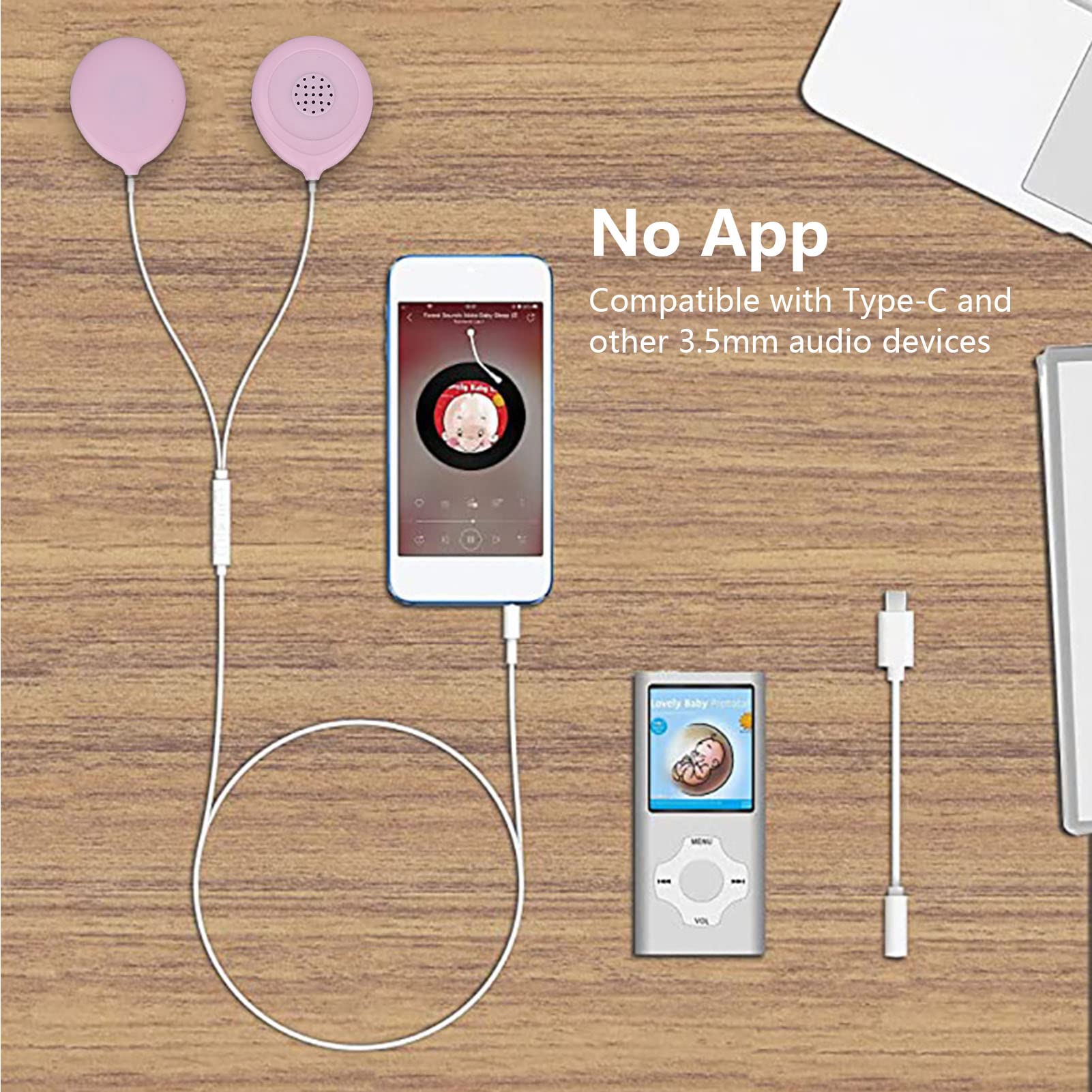 Baby Belly Headphones – Portable Prenatal Music Headphones for Pregnancy, Womb Sound Speaker for Unborn Baby – Perfect Gift for Expecting Moms (Use During Relaxation, Bonding Time & Fetal Stimulation)