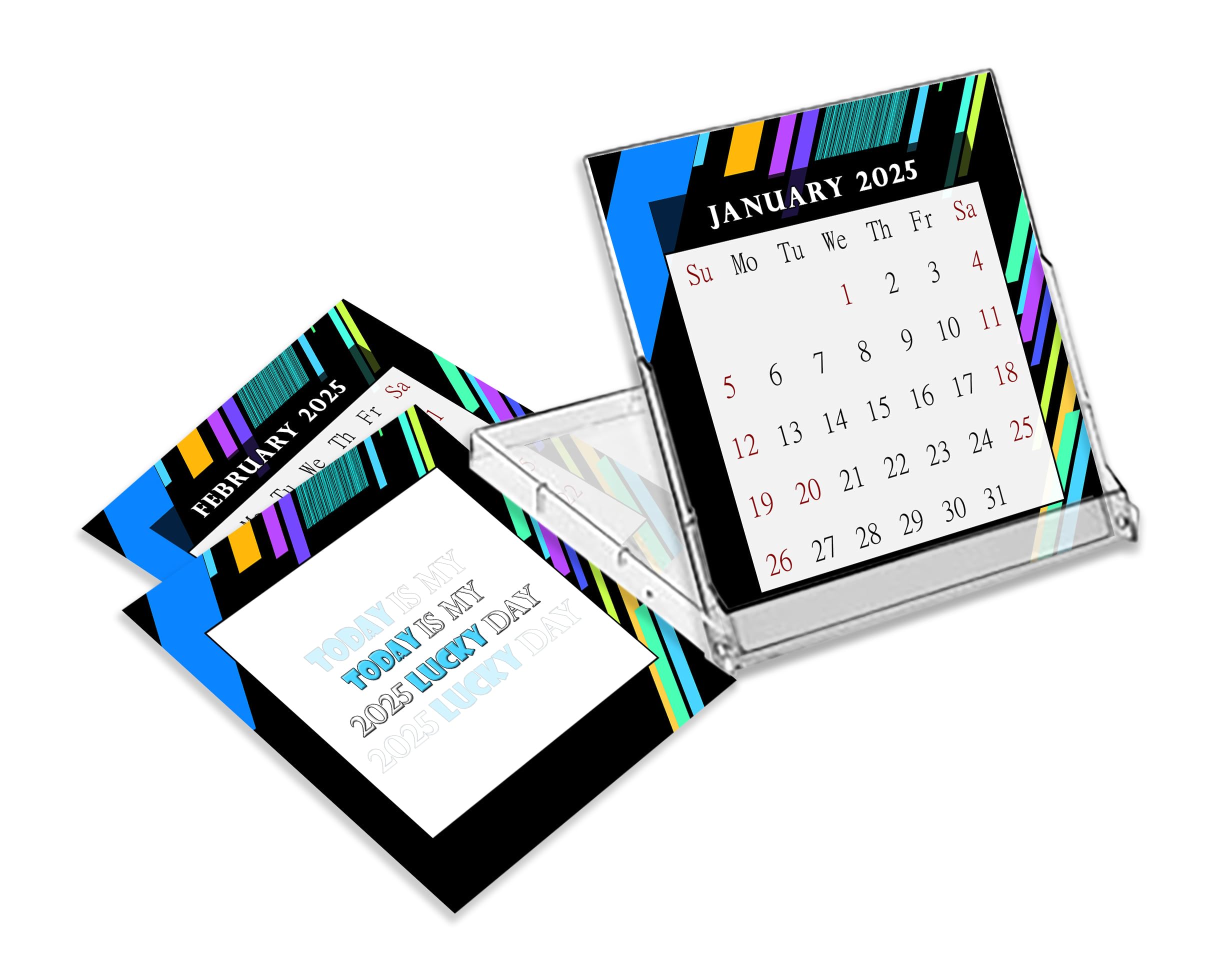 2025 CD-Style Desk Calendar - 12 Month Planner with CD Case Stand | Office Decor, Christmas Gift Idea | Perfect for Home, Office & School Organization (Edition #013)