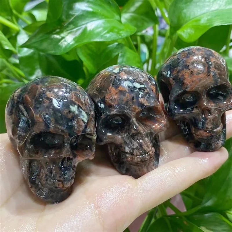 2 Inch Natural Katophorite Skull Carving Quartz Crystal - Feng Shui Healing Stone, Home Decor Gift (1PC) - Perfect for Meditation, Spiritual Healing & Gothic Decor