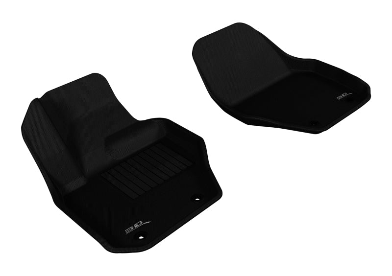 3D MAXpider Custom Fit All-Weather Floor Mats for 2010-2018 Volvo XC60/S60/V60 (1st Row) - Kagu Black - Durable, Non-Slip Car Mats for Winter & Rainy Days