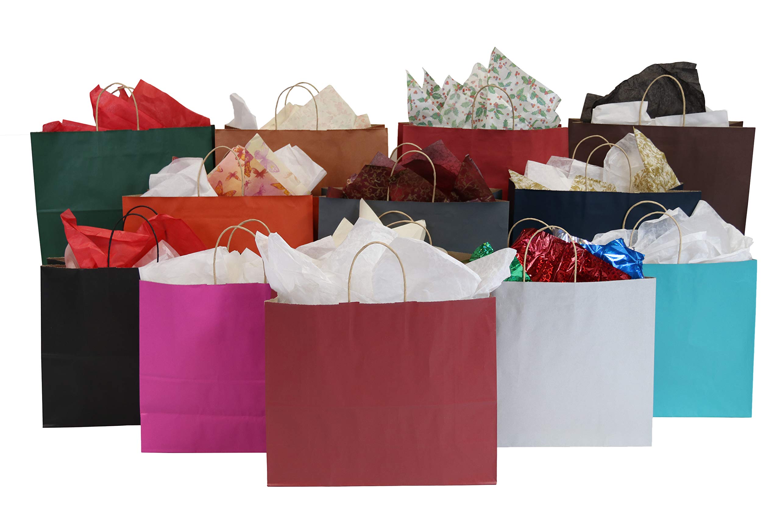 Premium Recyclable Metallic Kraft Paper Tote Bags - 16