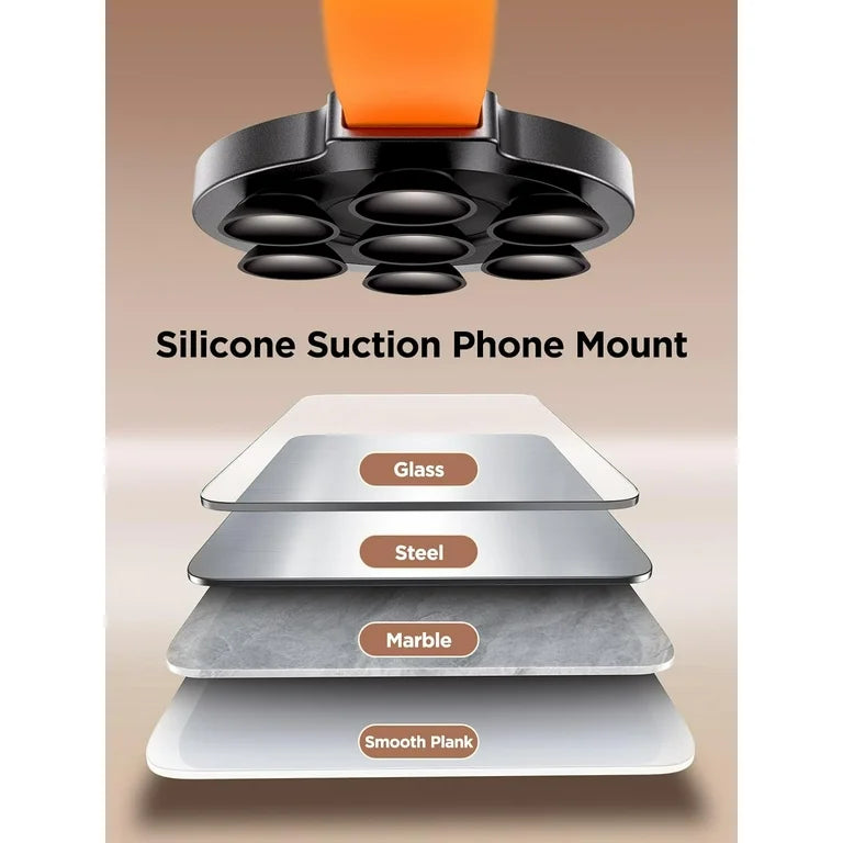 Strong Magnetic Suction Cup Phone Holder for Car Dashboard - Universal Silicone Phone Mount for iPhone, Samsung, Google Pixel - Perfect for Driving, Office, and Home Use