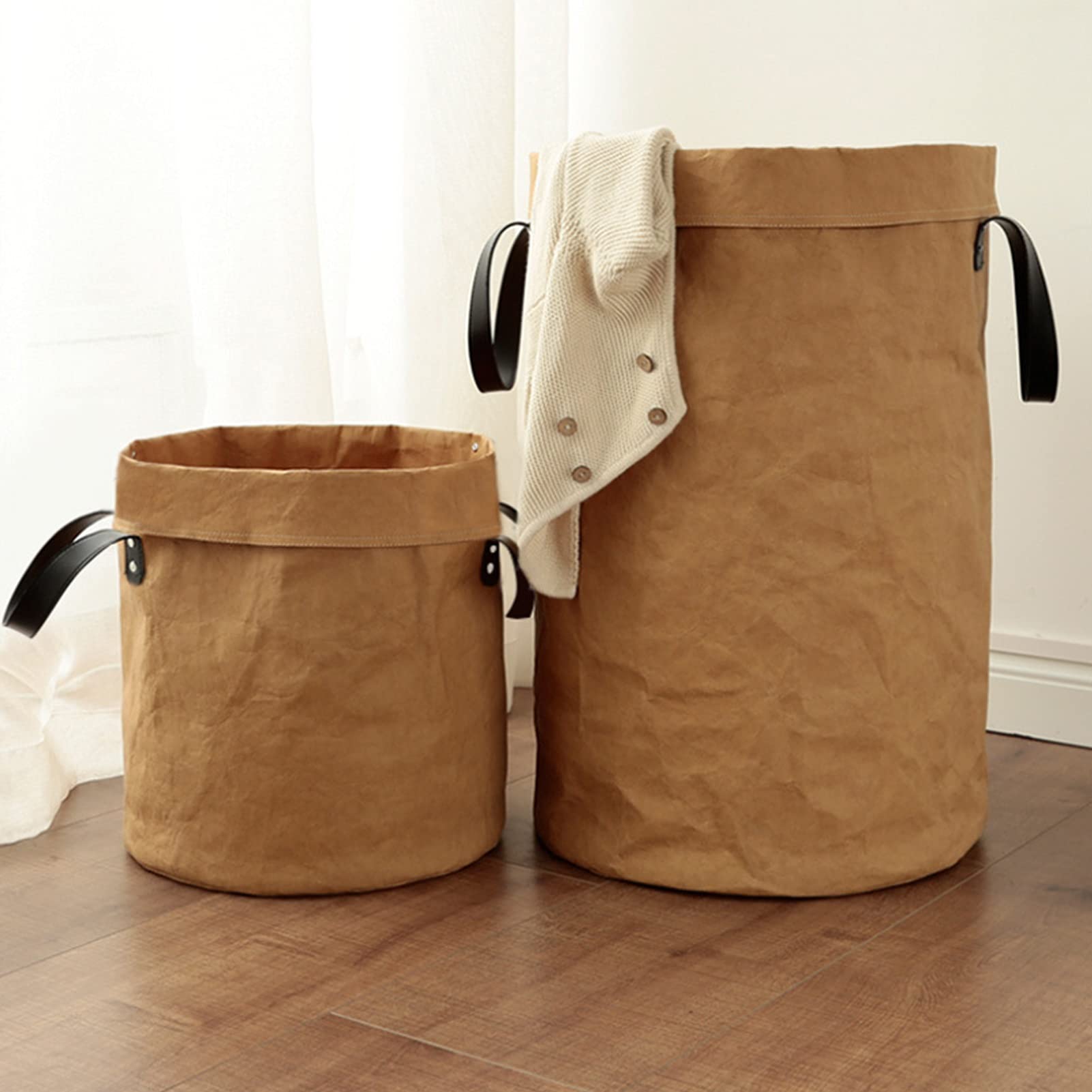 Collapsible Canvas Laundry Basket with Handles - Foldable Storage Bin for Clothes, Toys & Nursery Organization | Perfect for Bedroom, Bathroom & Kids Room Storage
