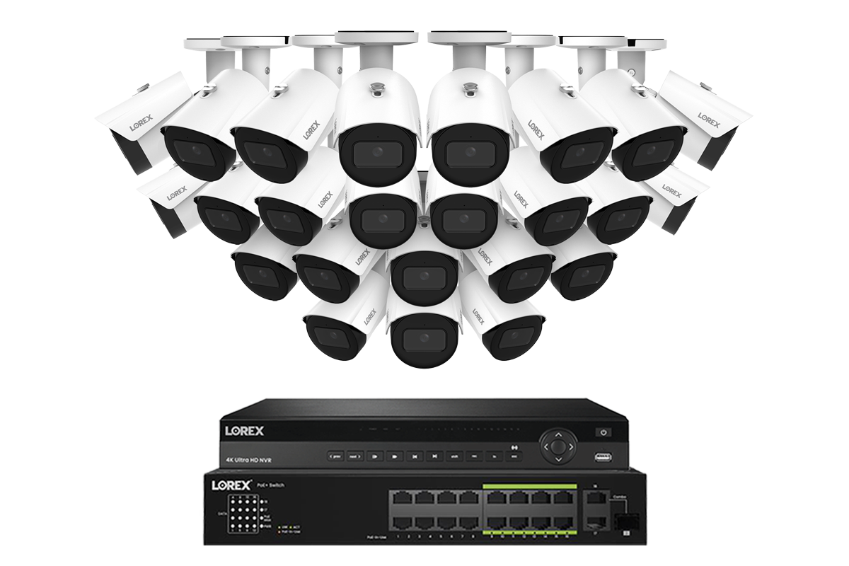 Lorex Elite Series 4K 32-Channel Wired NVR Security System with 8TB HDD & 4MP (2K) A4 IP Bullet Cameras - 24/7 Home & Business Surveillance Solution