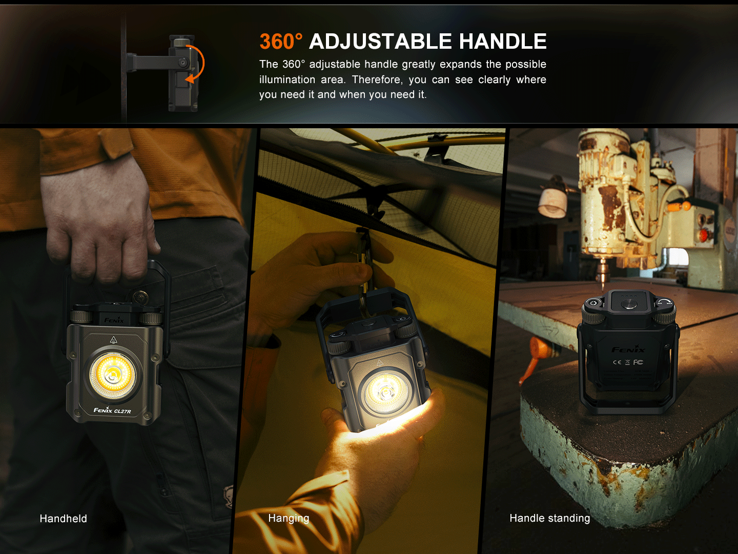 Fenix CL27R Rechargeable Camping Lantern - 550 Lumen LED, IP66 Waterproof, Perfect for Outdoor Adventures, Hiking, Emergency & Power Outages