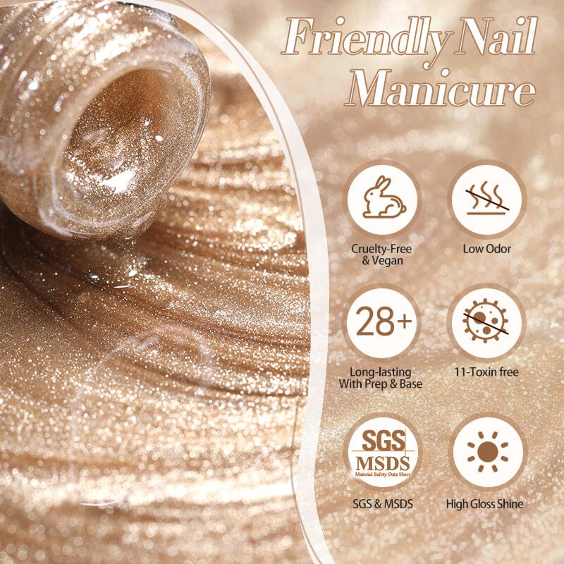 Gold Cat Magnetic Gel Polish GC02 Classic Poetry 10ml - Long Lasting Nail Polish for Salon & Home Manicures - Perfect for Special Occasions & Everyday Wear