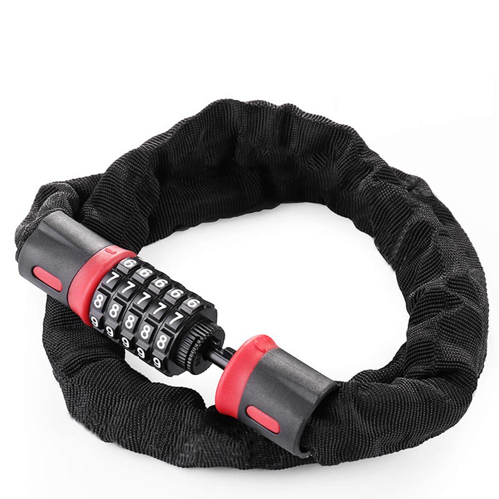 DYTWXG 5-Digit Resettable Combination Bike Chain Lock - 3.9 FT Heavy Duty Keyless Bicycle & Motorcycle Cable Lock for Anti-Theft Security - Perfect for Bikes, Motorcycles, Skateboards, Scooters & Outdoor Sports Equipment