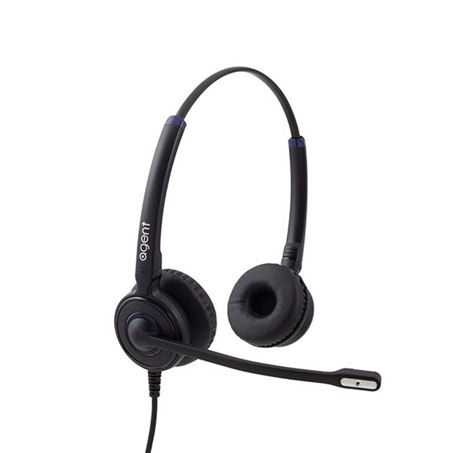 Agent AU40 USB Binaural Headset with Dual Earpiece - Noise Cancelling Microphone & In-Line Call Controls for Office, Call Center & Remote Work