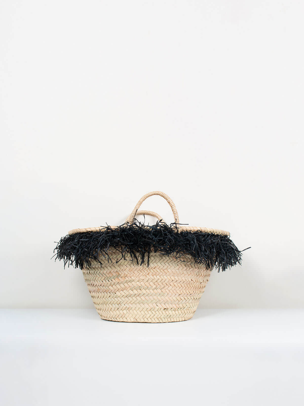 Stylish Black Raffia Tassel Basket - Handwoven Storage Organizer for Home Decor, Nursery, or Beach Essentials | Perfect for Laundry, Toys, and Blankets
