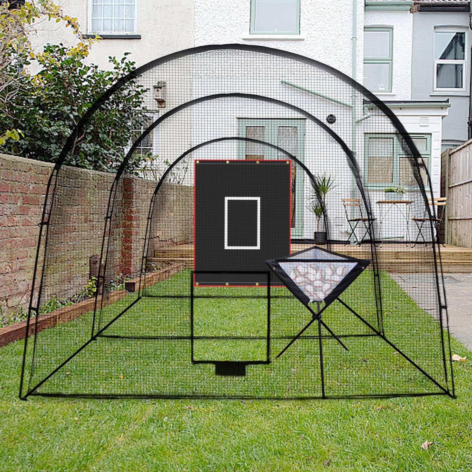 22x12x10FT Portable Baseball & Softball Batting Cage Net with Frame - Heavy Duty Hitting & Pitching Practice for Home, Backyard, Indoor & Outdoor Use - Perfect for Training, Games & Recreational Play