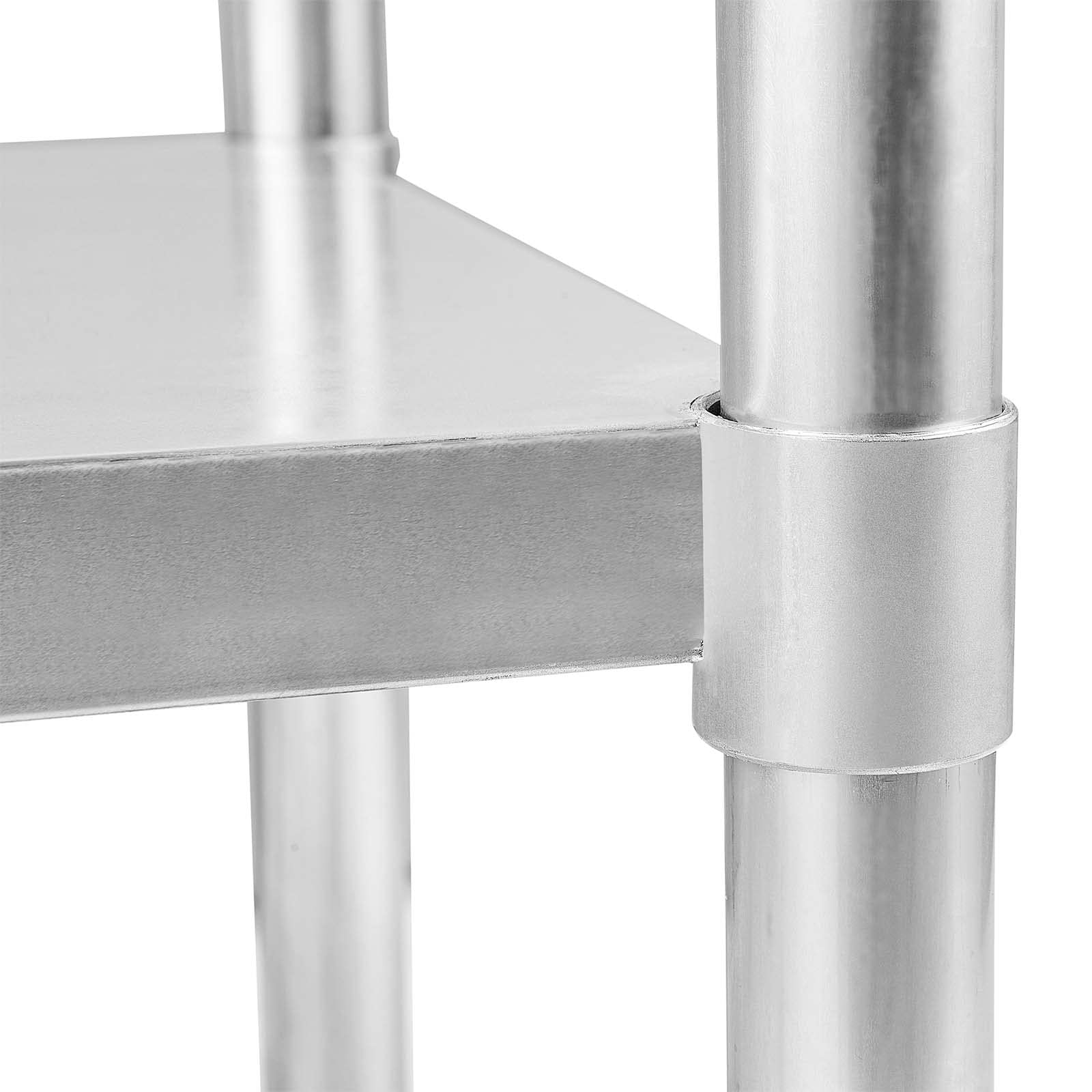 Stainless Steel Prep Table 24x48 Inches - Adjustable Under Shelf & Foot - Heavy Duty Commercial Kitchen Table for Restaurant, Home, Hotel - Perfect for Food Prep, Cooking & Baking Workspaces