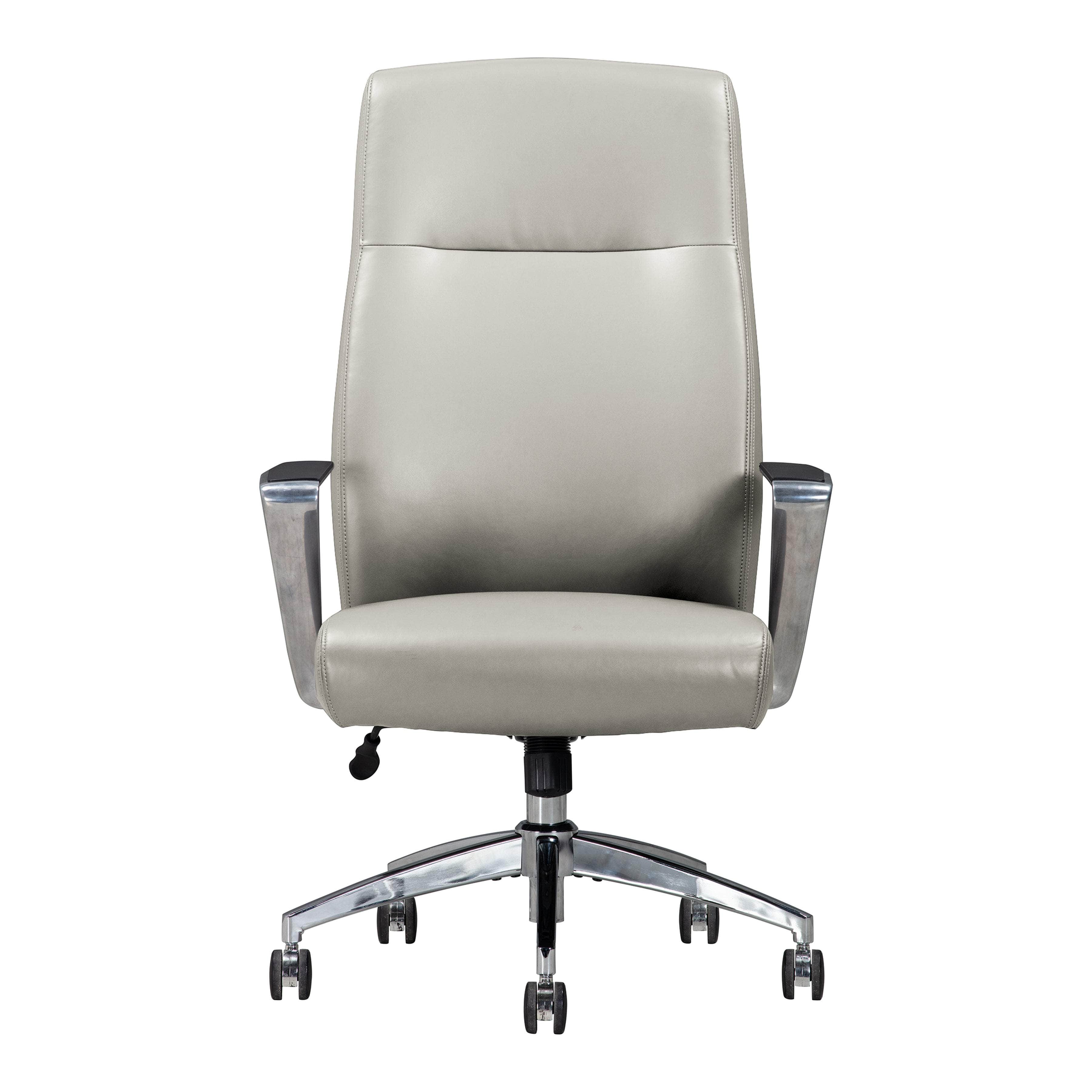Sealy Ken Faux Leather Office Task Chair - Ergonomic Grey Computer Desk Chair for Home & Office Workspace