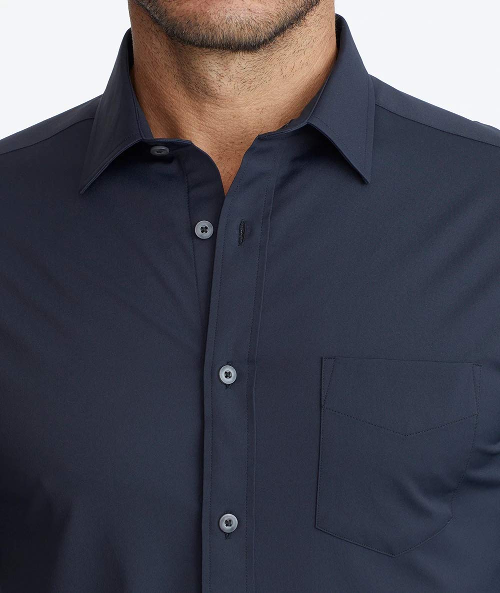 UNTUCKit Gironde Men's Short Sleeve Wrinkle-Free Casual Shirt | Comfortable Untucked Fit for Work, Travel & Everyday Wear