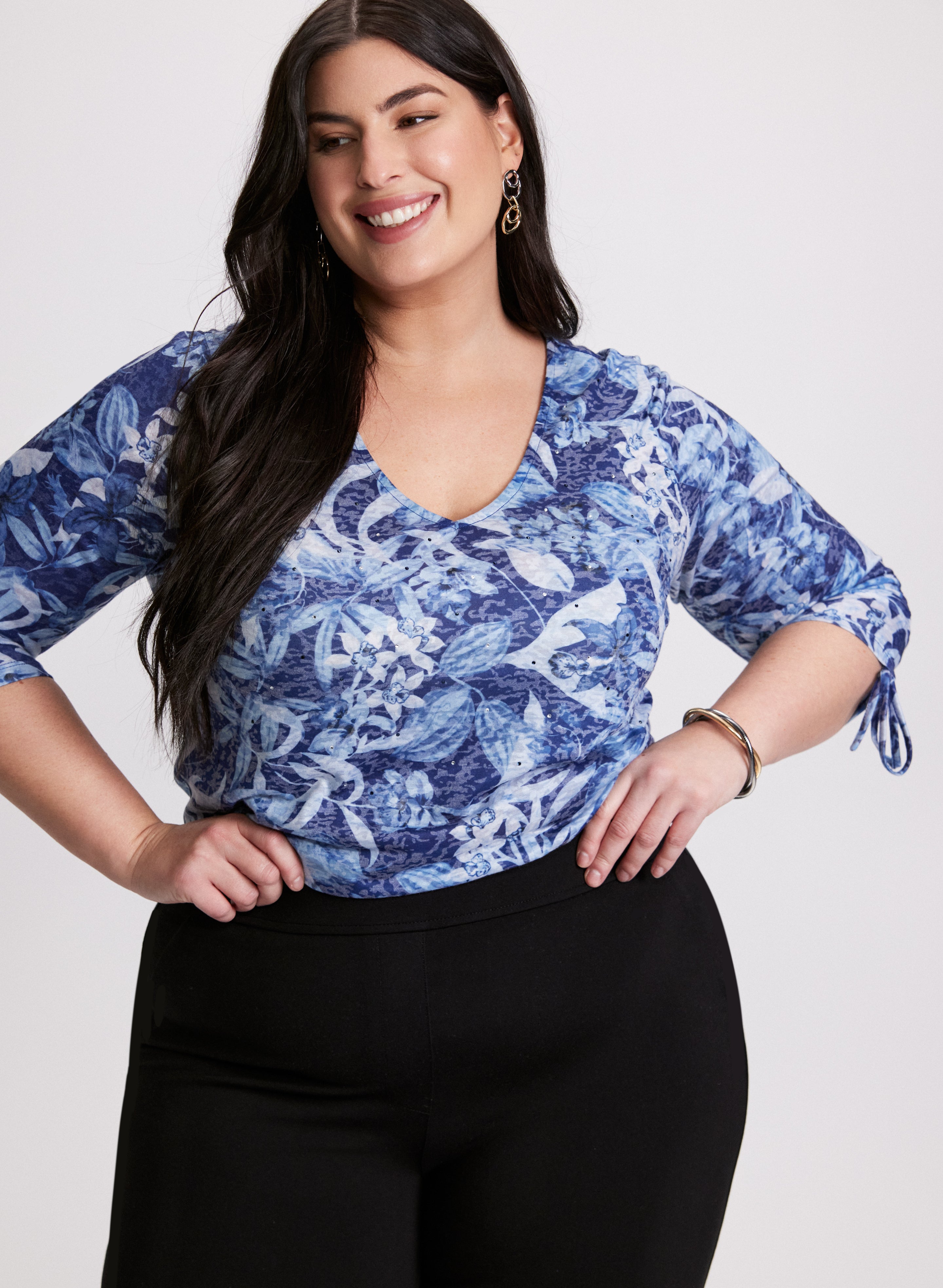 Floral Print T-Shirt for Women - Soft Cotton Short Sleeve Blouse - Casual Summer Top for Outfits, Beach & Vacation Wear
