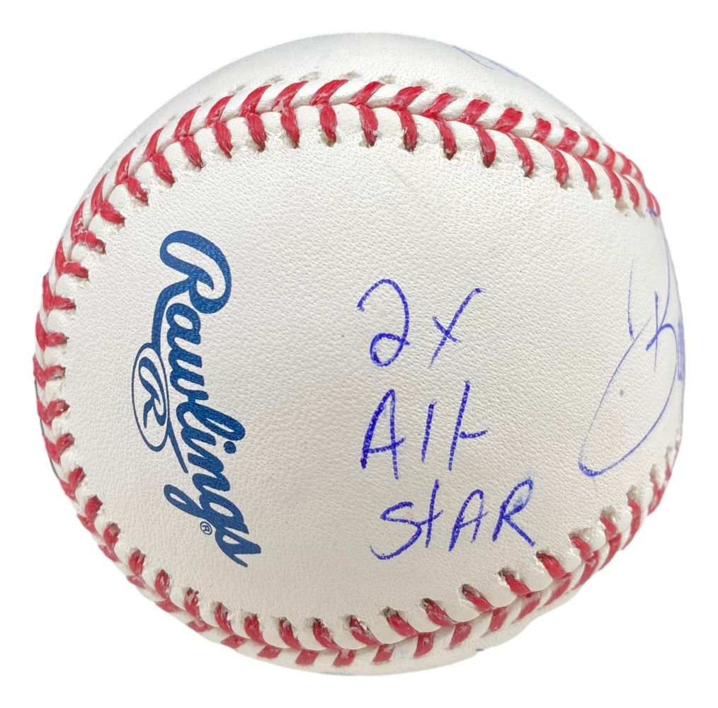 Bobby Abreu Autographed Philadelphia Phillies Official MLB Baseball with 4 Inscriptions - JSA Certified - Perfect for Baseball Memorabilia Collections and Phillies Fans Gifts