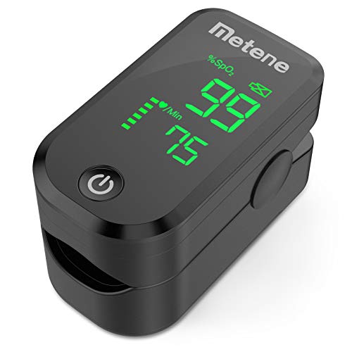 Metene Fingertip Pulse Oximeter - Accurate Blood Oxygen Saturation (SpO2) and Heart Rate Monitor - Portable Oxygen Meter for Home Use, Travel, Sports & Health Monitoring
